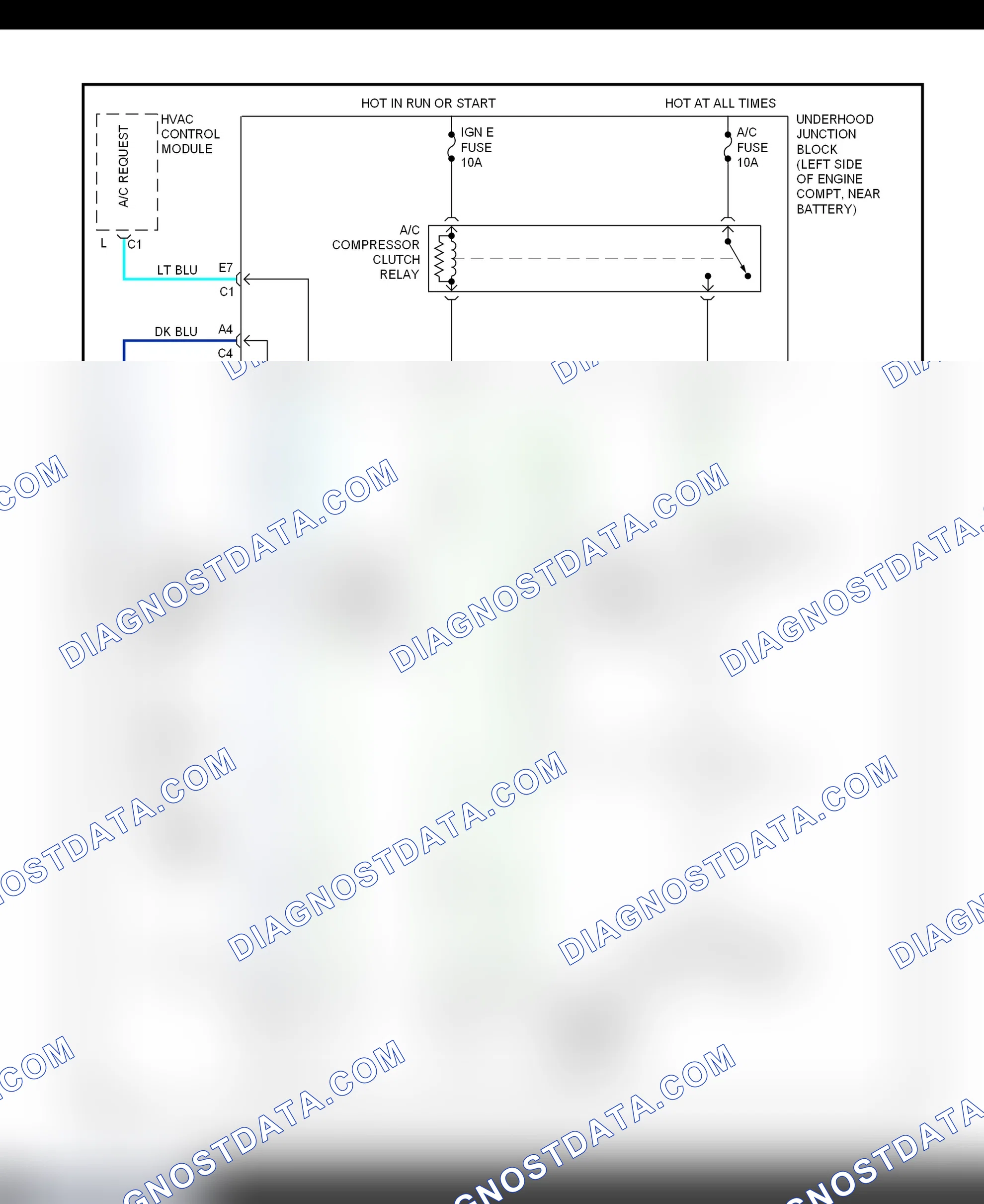 Scheme 38: A/C Compressor Clutch Control Circuit Wiring Diagram (2000-01 Sierra, Silverado, Suburban, Tahoe, Yukon & Yukon XL)