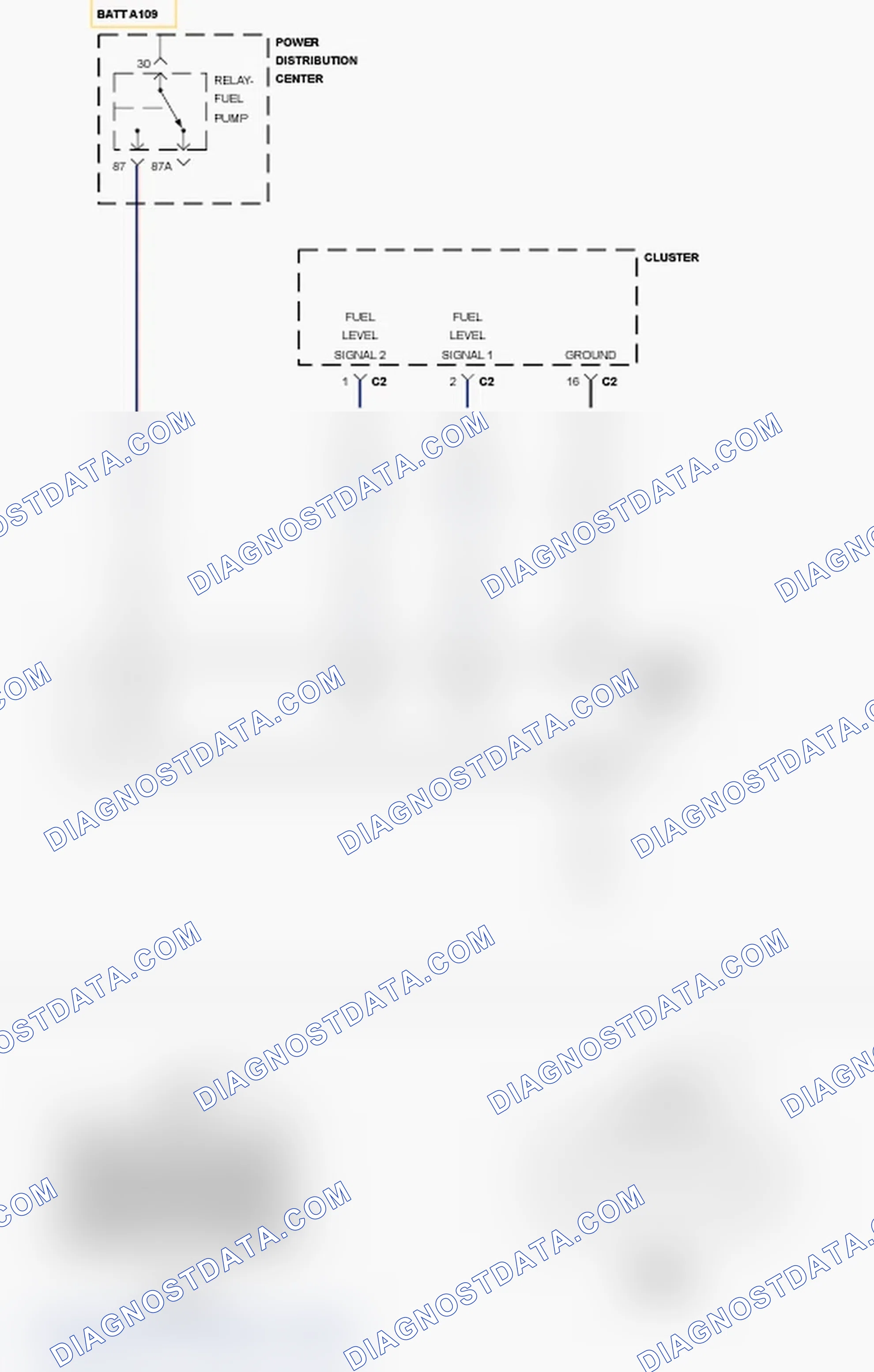 Scheme 212: P0462-FUEL LEVEL SENSOR 1 CIRCUIT LOW