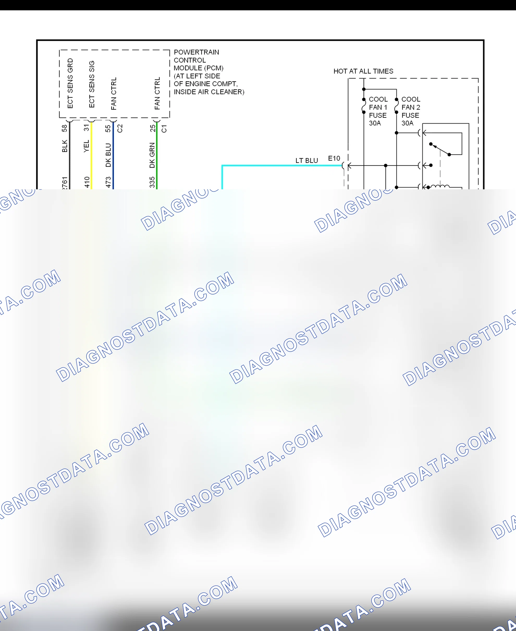 Scheme 8: Electric Cooling Fans Wiring Diagram (DeVille)