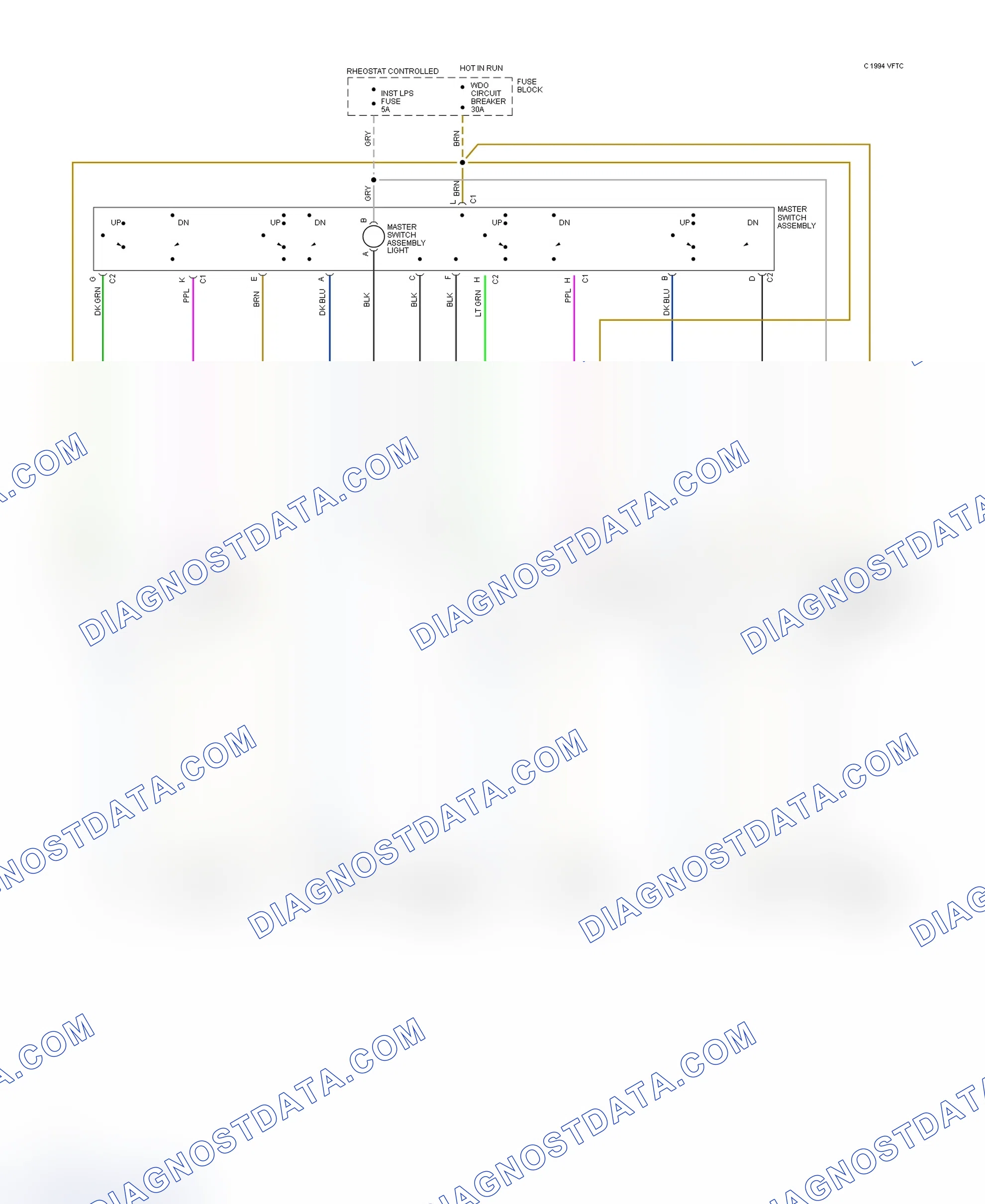 Scheme 1: Power Window System Wiring Diagram