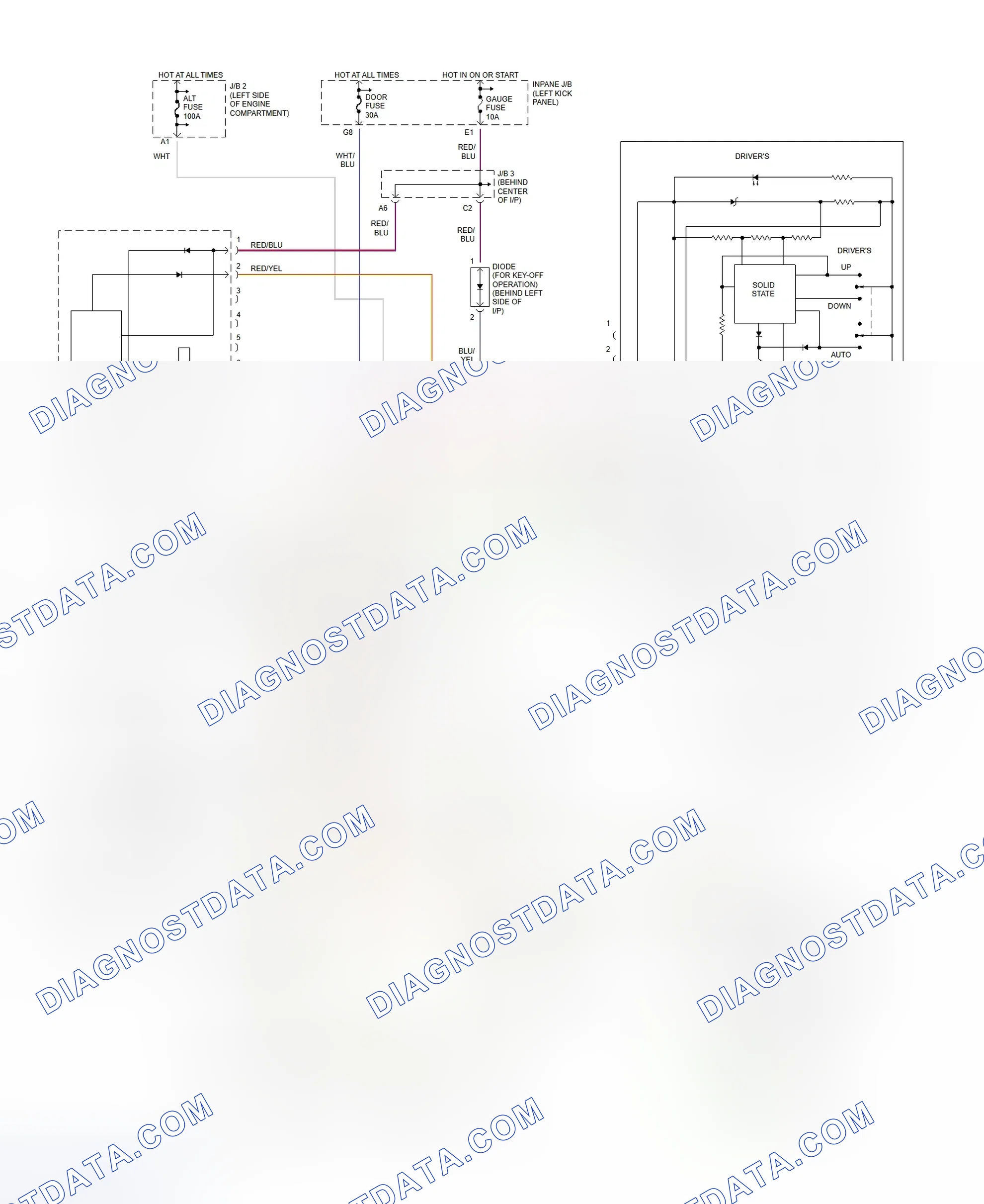 Fig. 5: Power Windows Wiring Diagram
