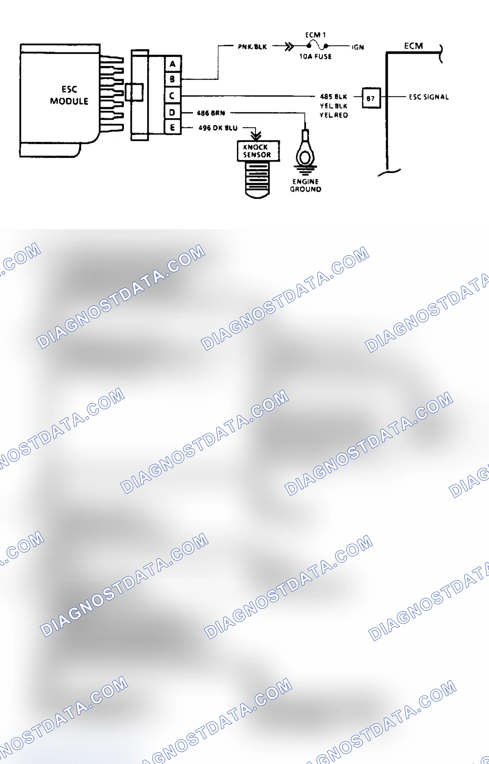 Scheme 114: Electronic Spark Control Check (Except 2.5L & 7.4L Engines) - Flow Chart & Schematic