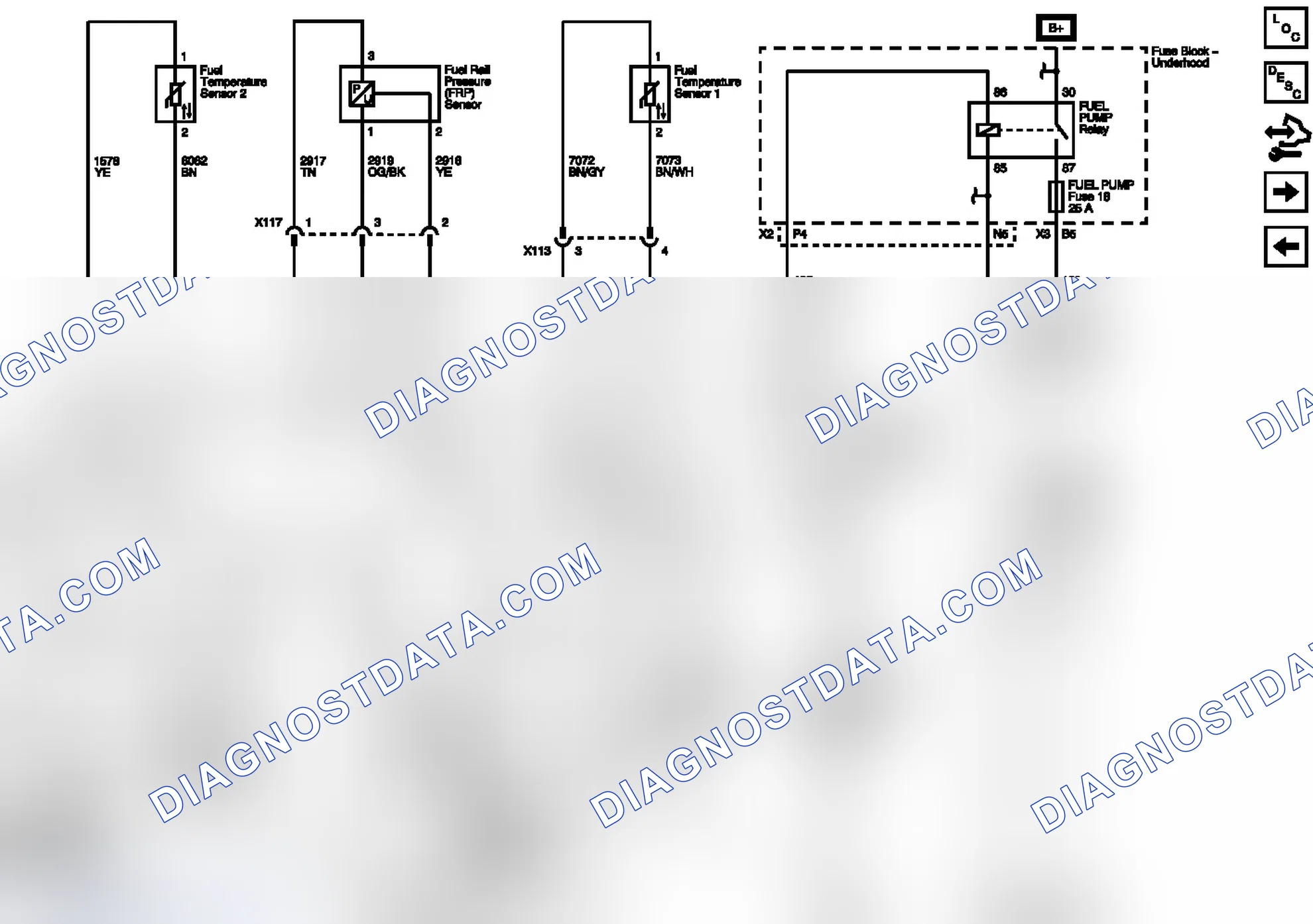 Scheme 123: Fuel Controls - Fuel Pump, Water In Fuel, Temperature And Pressure Controls