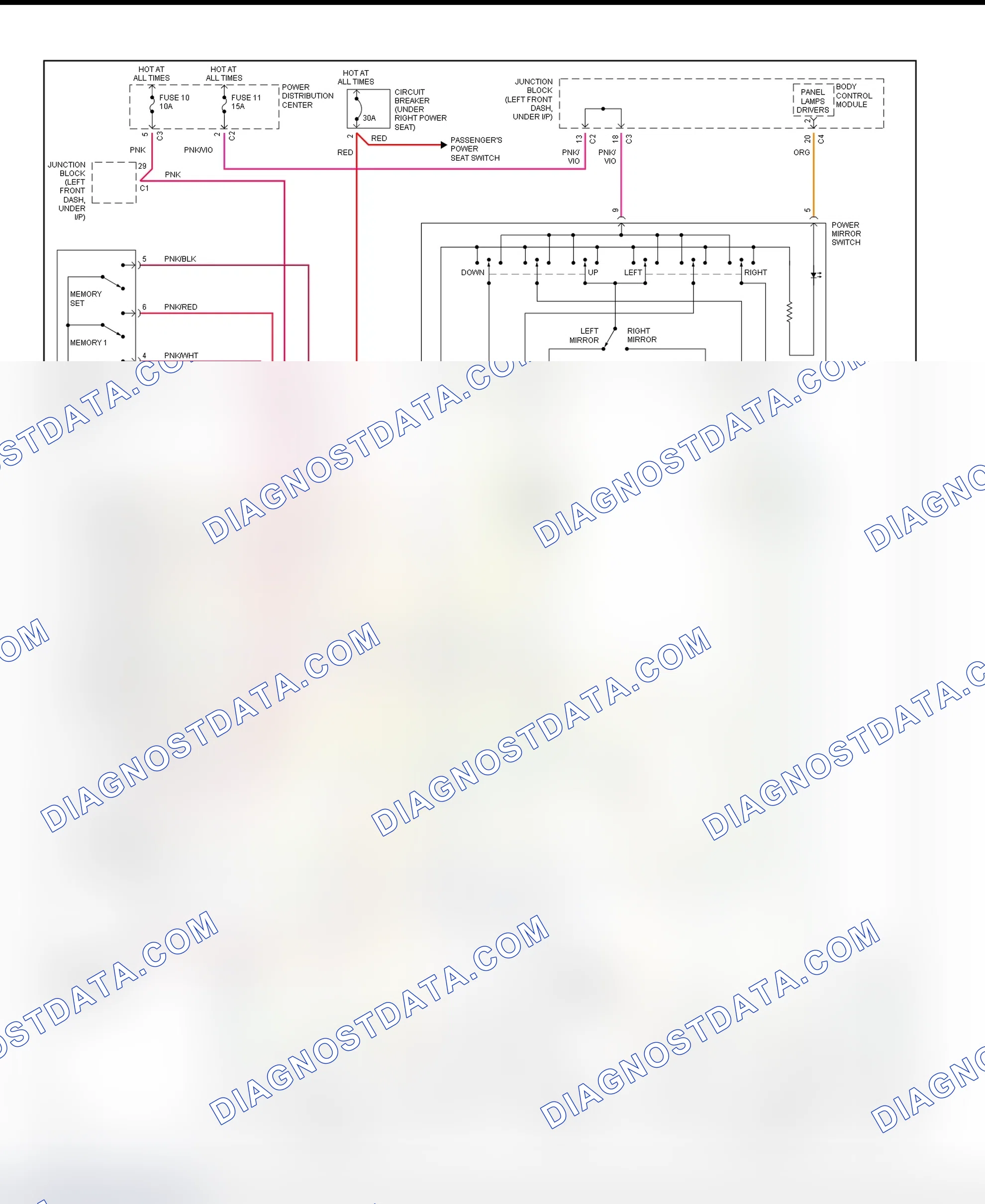 Scheme 7: Memory Seat System Wiring Diagram