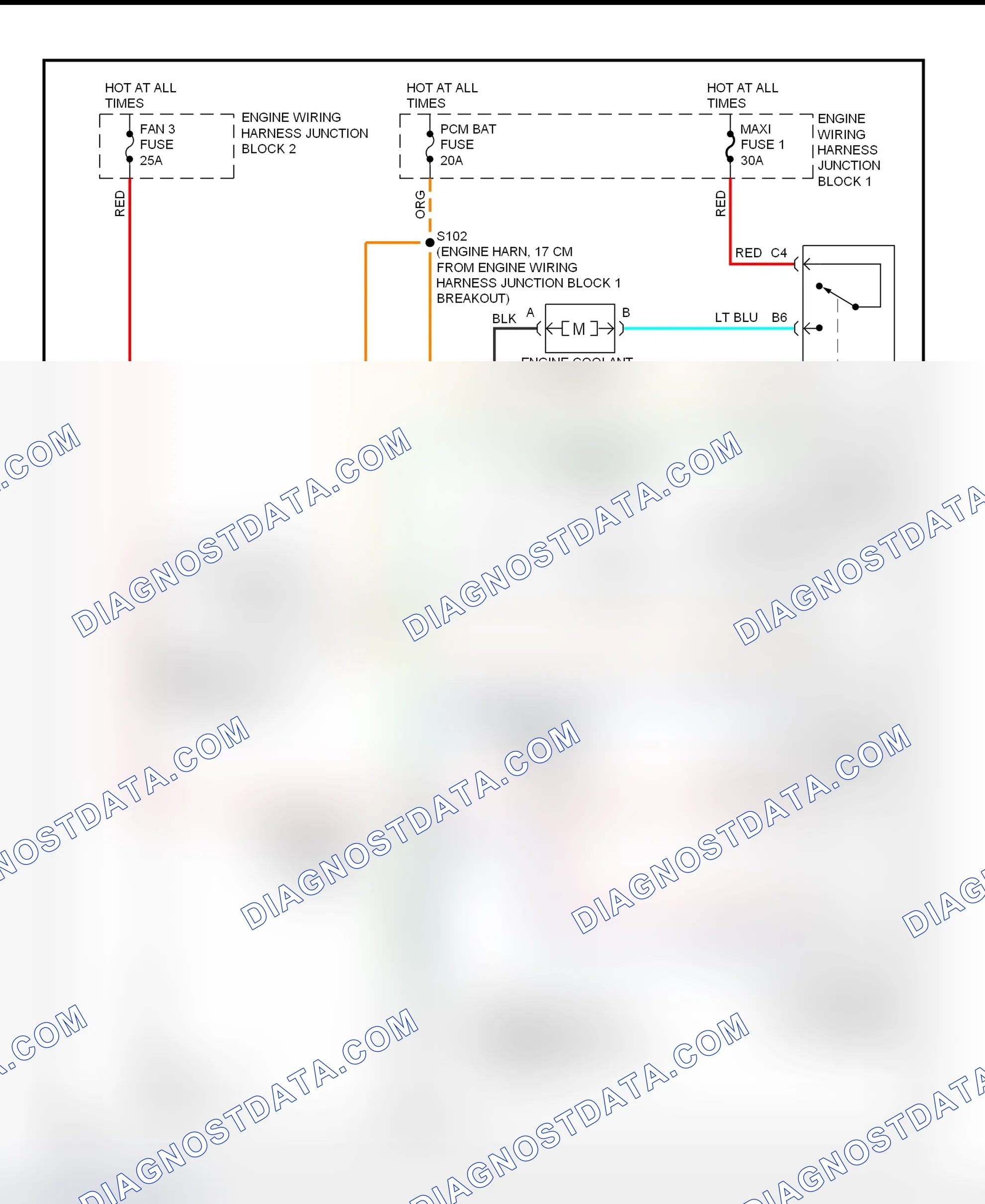 Scheme 13: Electric Cooling Fans Wiring Diagram (Lumina)