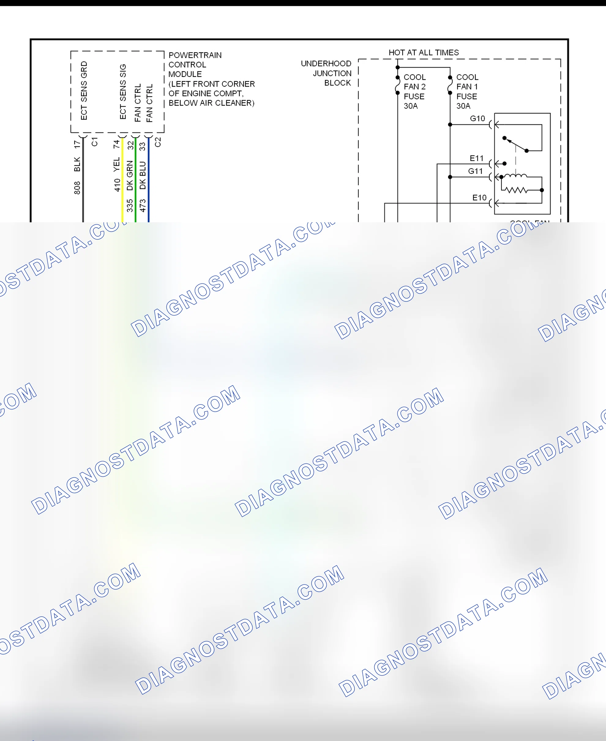 Scheme 41: Cooling Fan System Wiring Diagram (1999 Seville)
