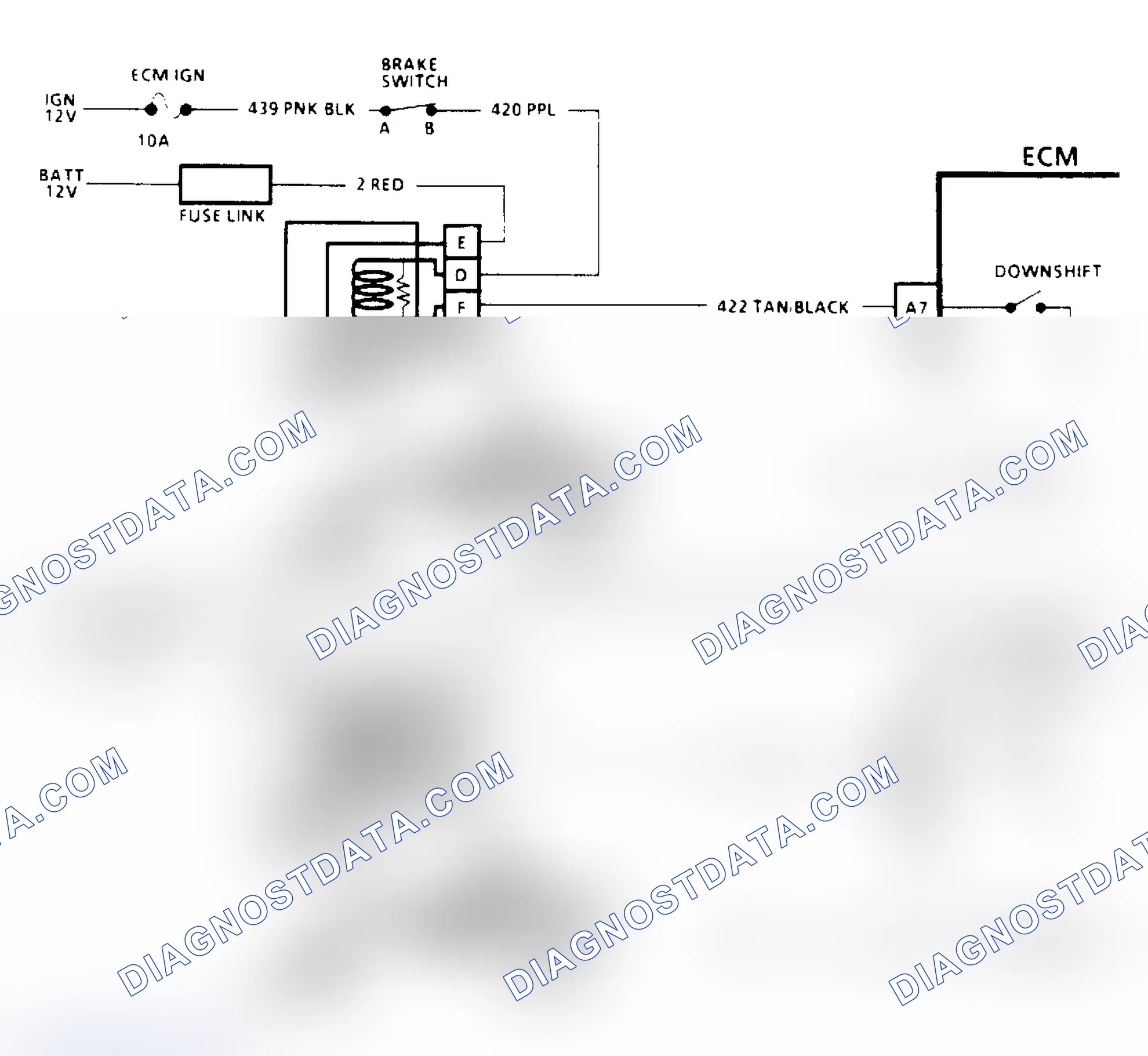 Scheme 186: THM 400 Downshift Control Electrical Diagnosis Schematic