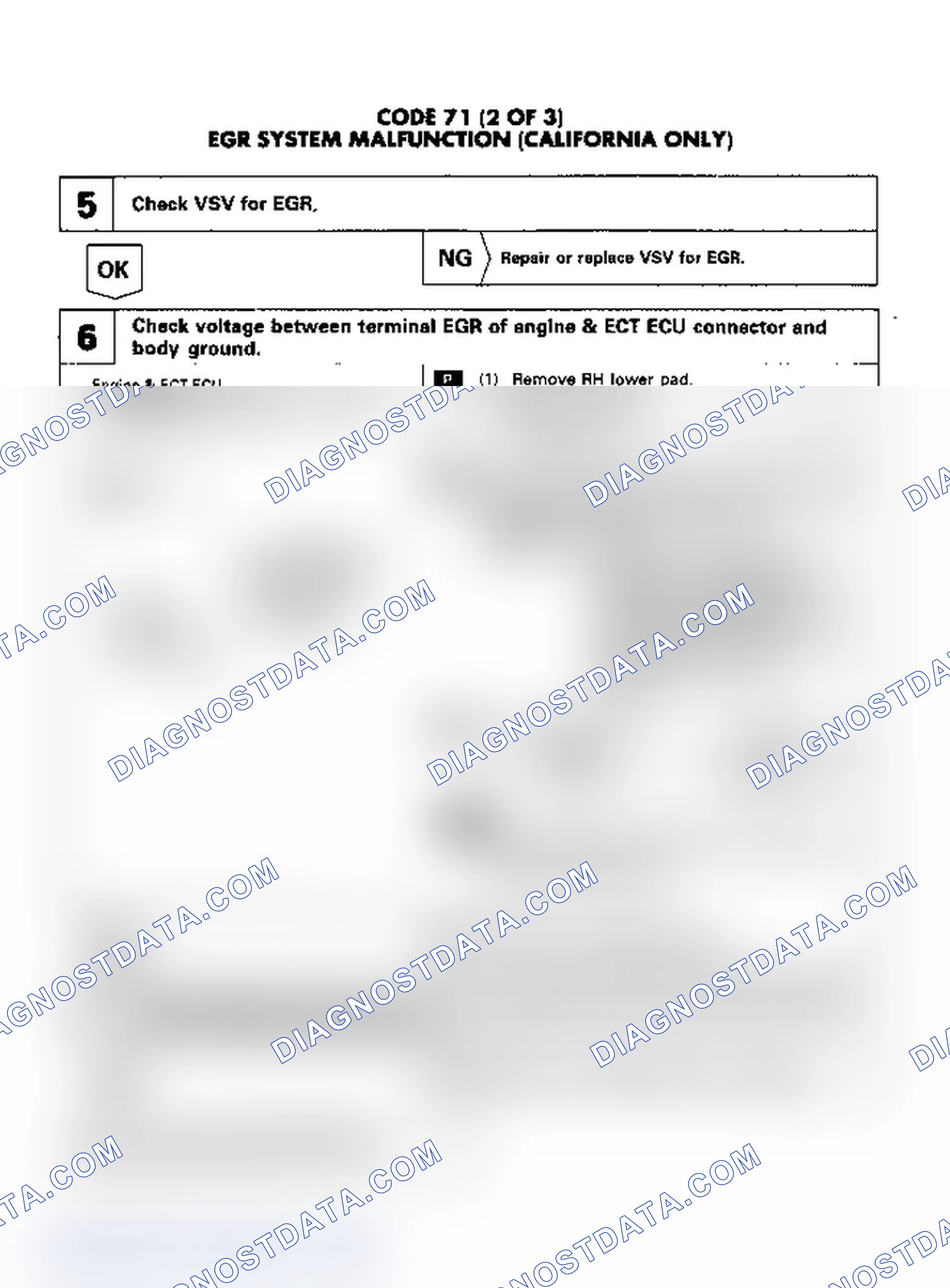 Scheme 94: Code 71: EGR System Malfunction Steps 5-7 (2 of 3)