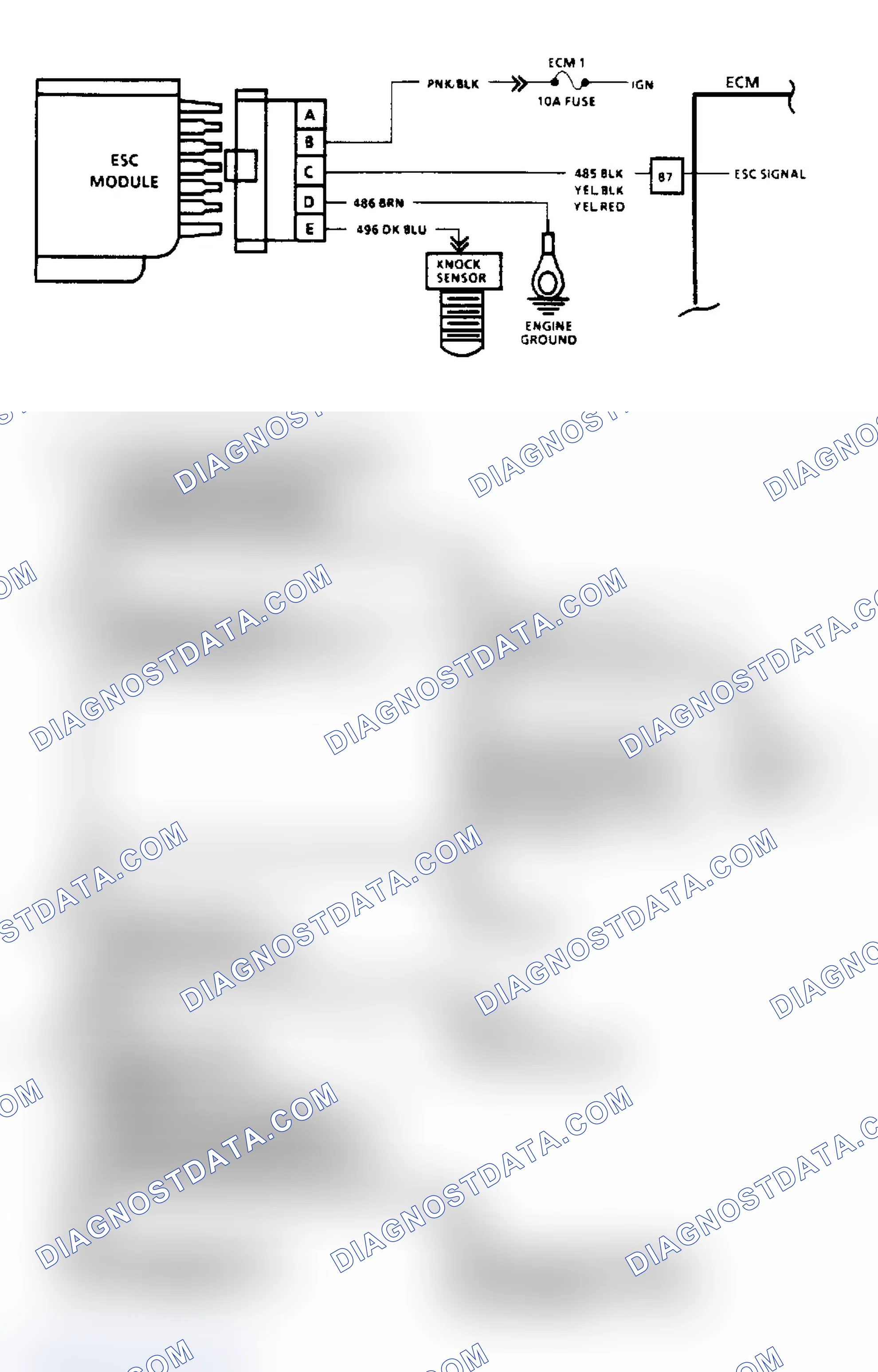 Scheme 116: Electronic Spark Control Check (Except 2.5L & 7.4L Engines) - Flow Chart & Schematic