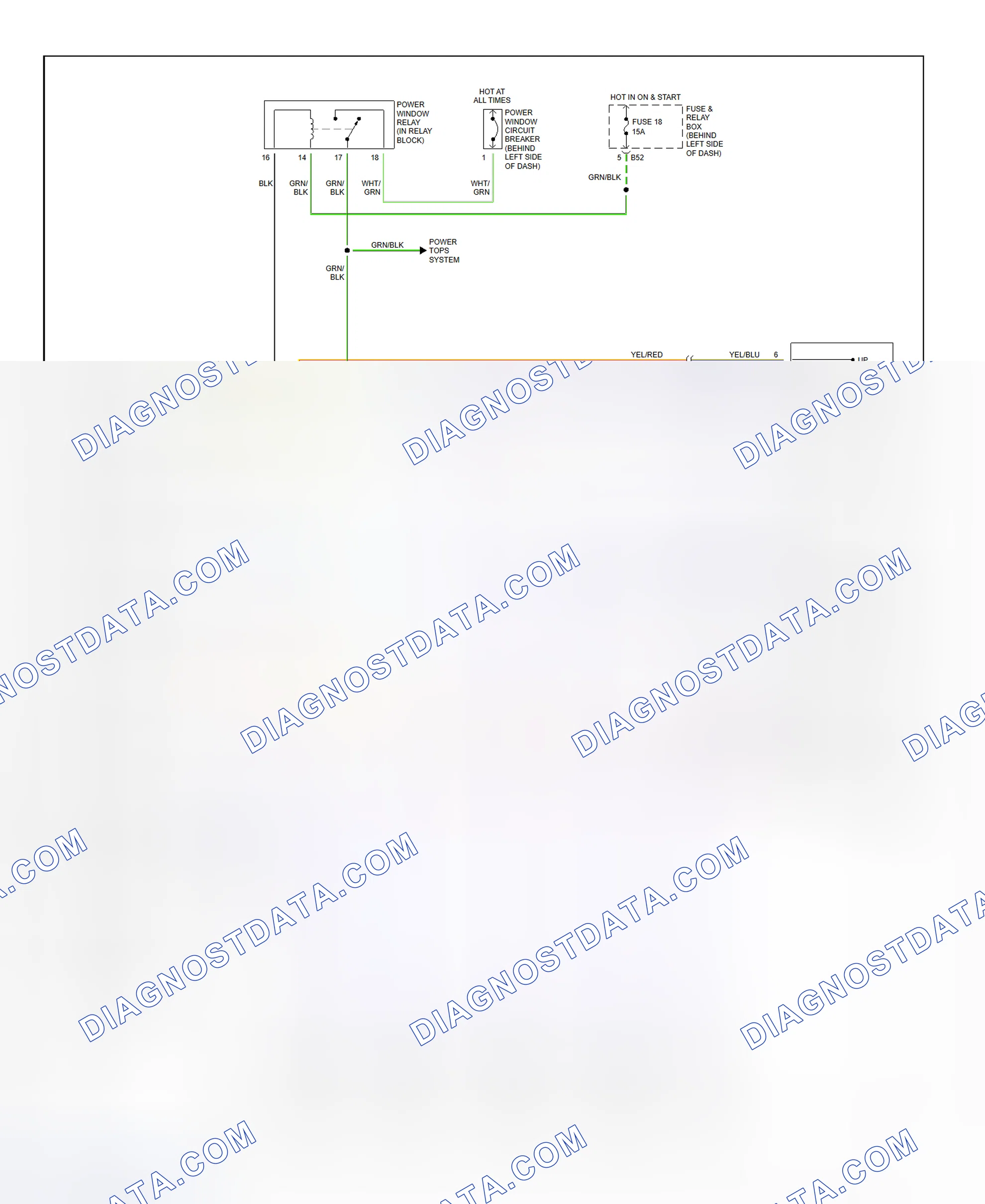 Scheme 9: Power Window System Wiring Diagram (Legacy & Outback)