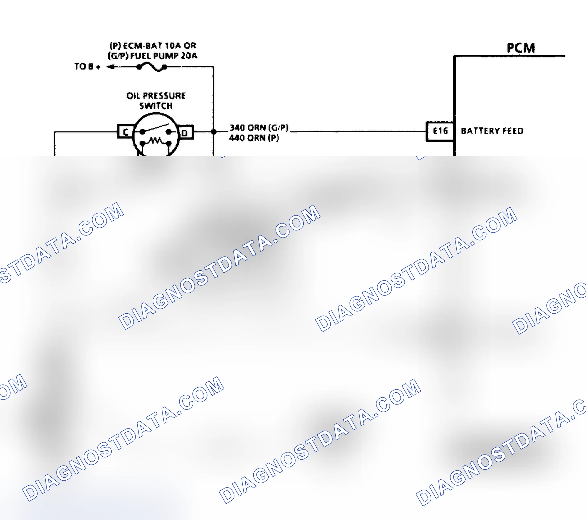 Scheme 287: Code 54 Schematic ("P" Series A/T) Fuel Pump Circuit