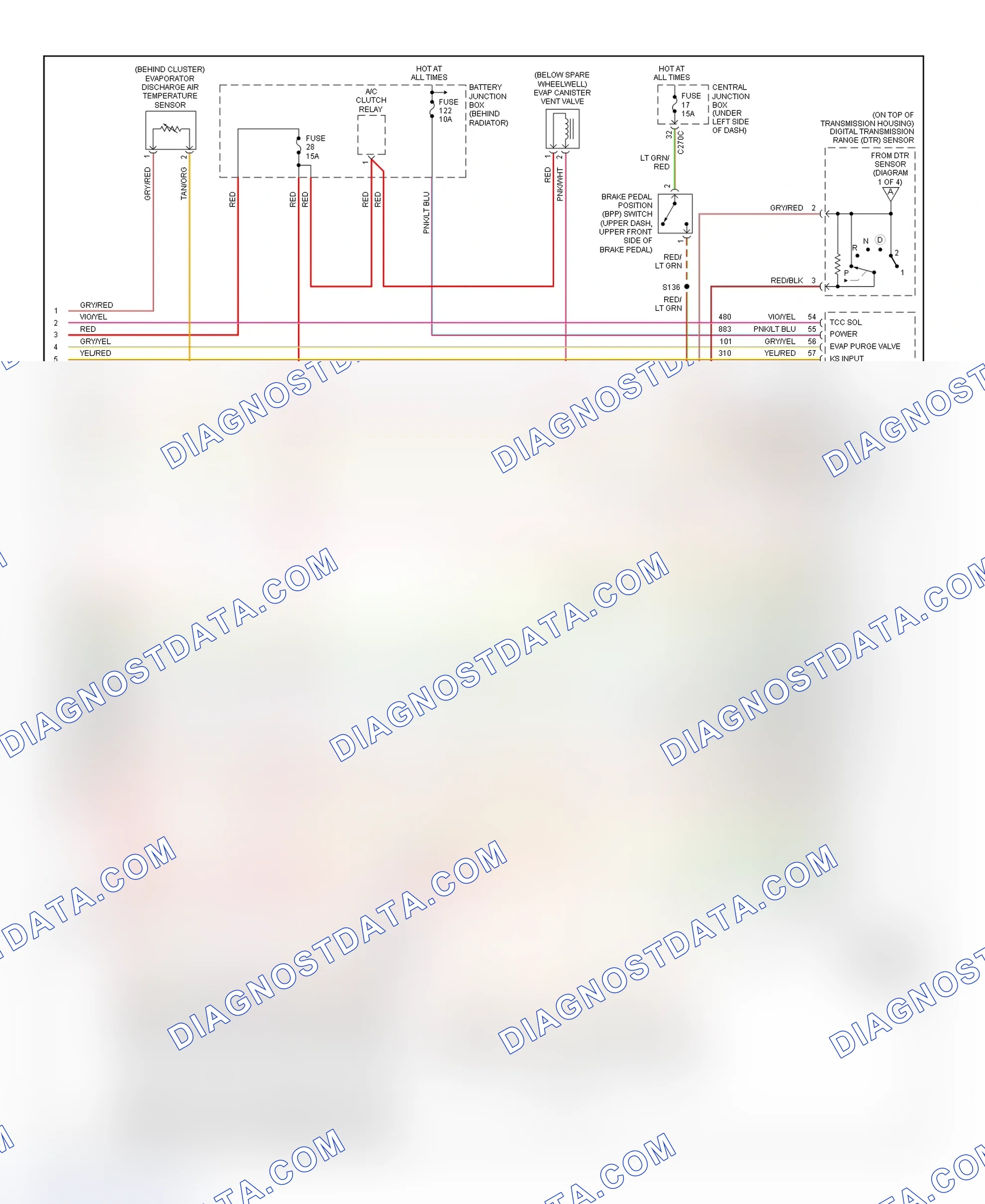 Scheme 165: PCM Wiring Diagram (Sable & Taurus - 3.0L 12-Valve & 3.0L Flex Fuel - 4 Of 4)