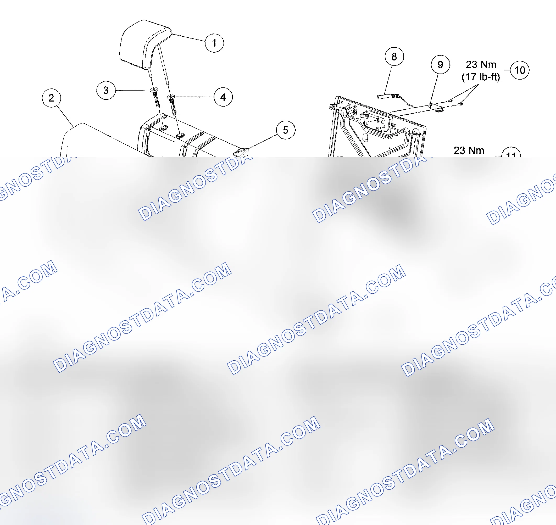 Scheme 133: Seat - Exploded View, Second Row, Five Hundred, Montego
