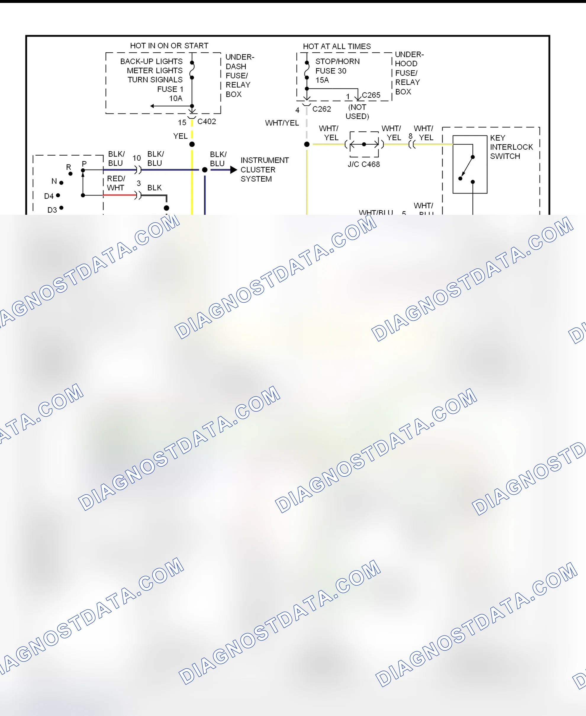 Scheme 53: Shift & Key Interlock System Wiring Schematic (1998 Honda Odyssey)