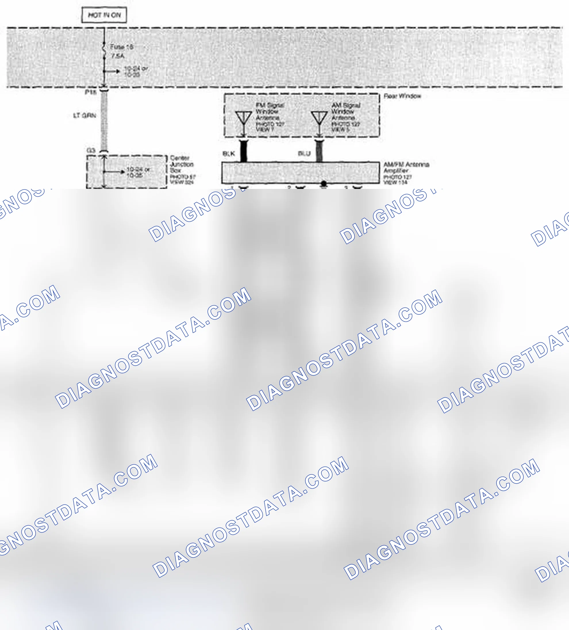 Scheme 422: Audio System Circuit Diagram - Without Navigation (Page 150-1)