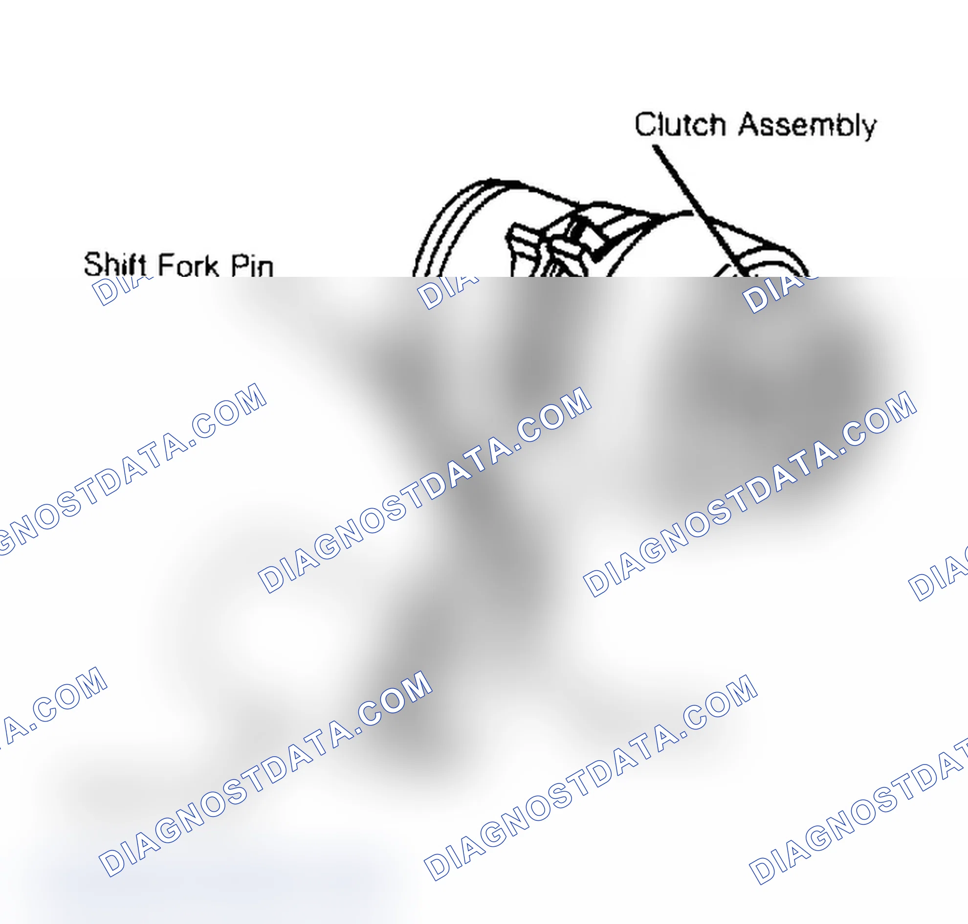 Scheme 1: Chrysler Corp. Shift Fork & Clutch Assembly Remove shift fork assembly by removing retainer pin.
