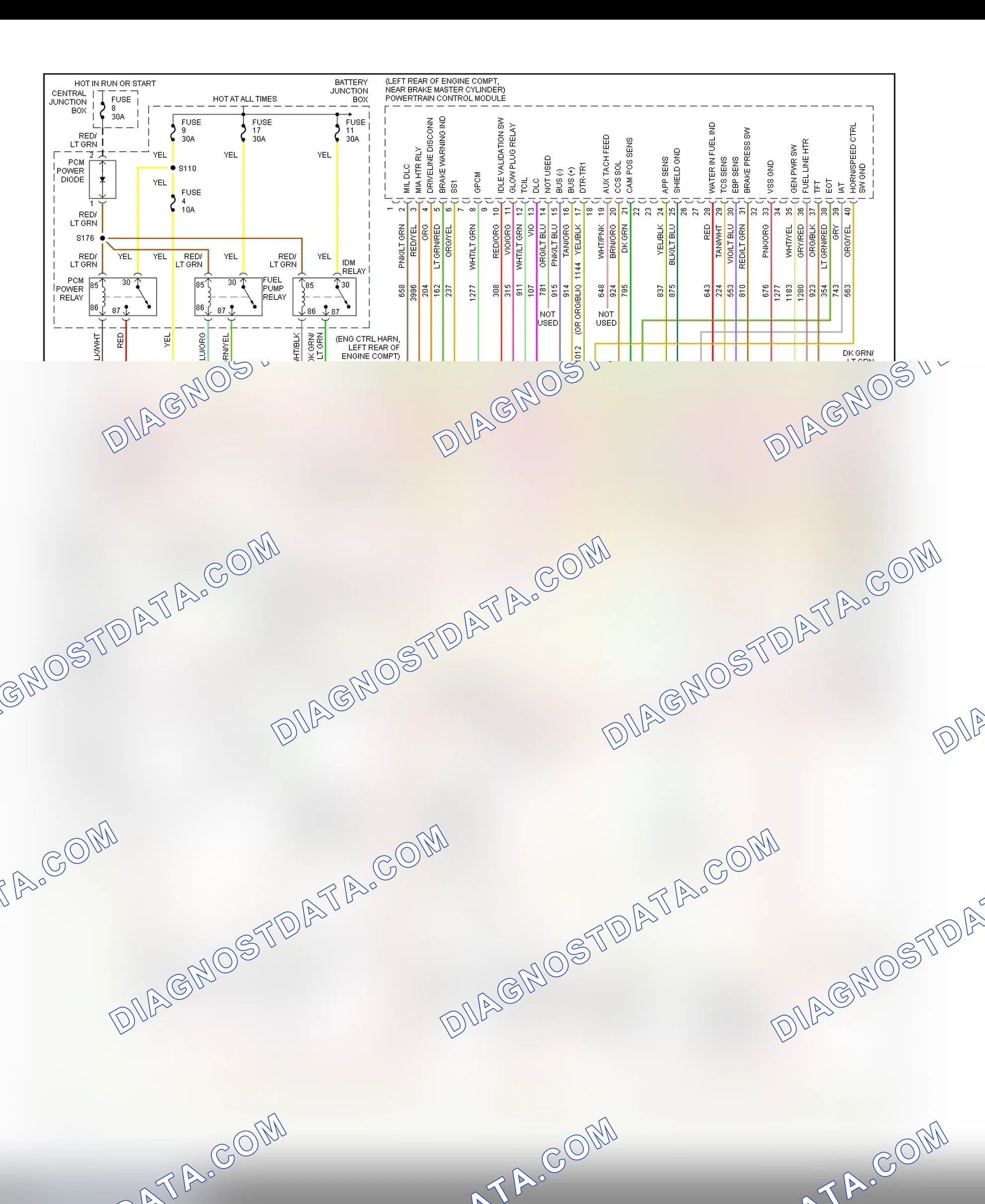 Scheme 45: PCM Wiring Diagram (Econoline - E350 & E450 Super Duty - 7.3L Turbo Diesel - California - 1 Of 3)