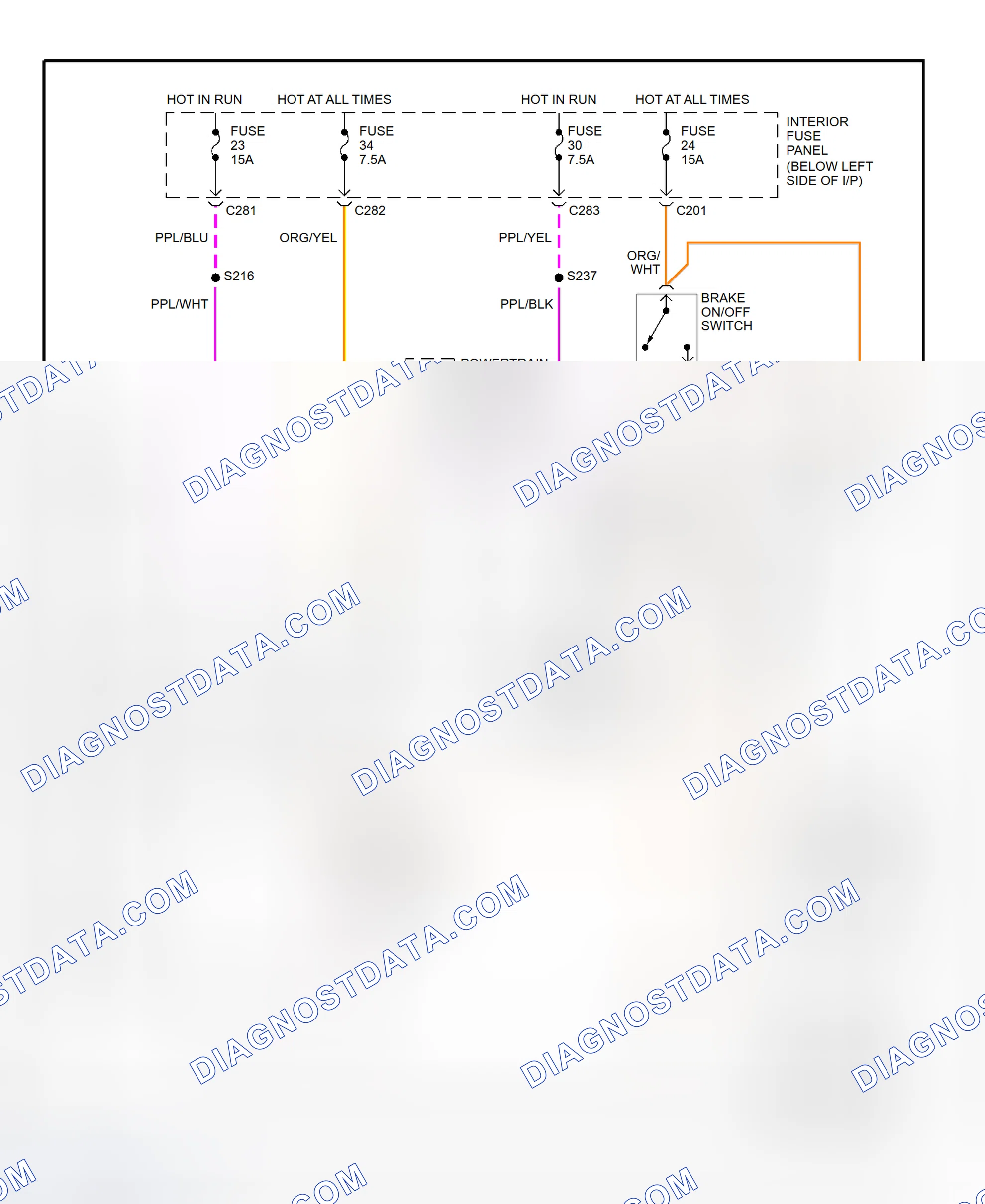 Scheme 64: Shift Interlock System Wiring Diagram (1997 Contour & Mystique)