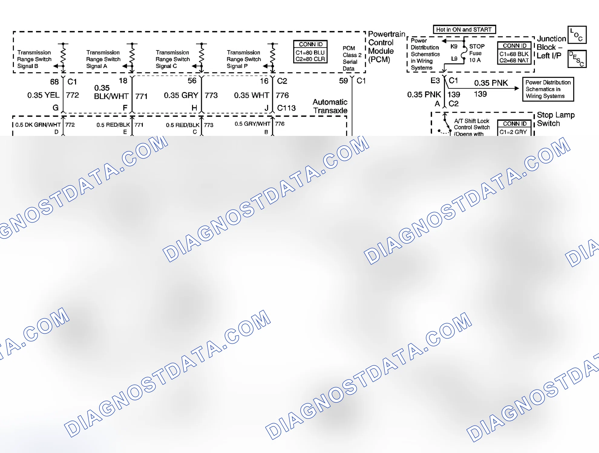 Scheme 377: Automatic Transmission Shift Lock Control Schematics