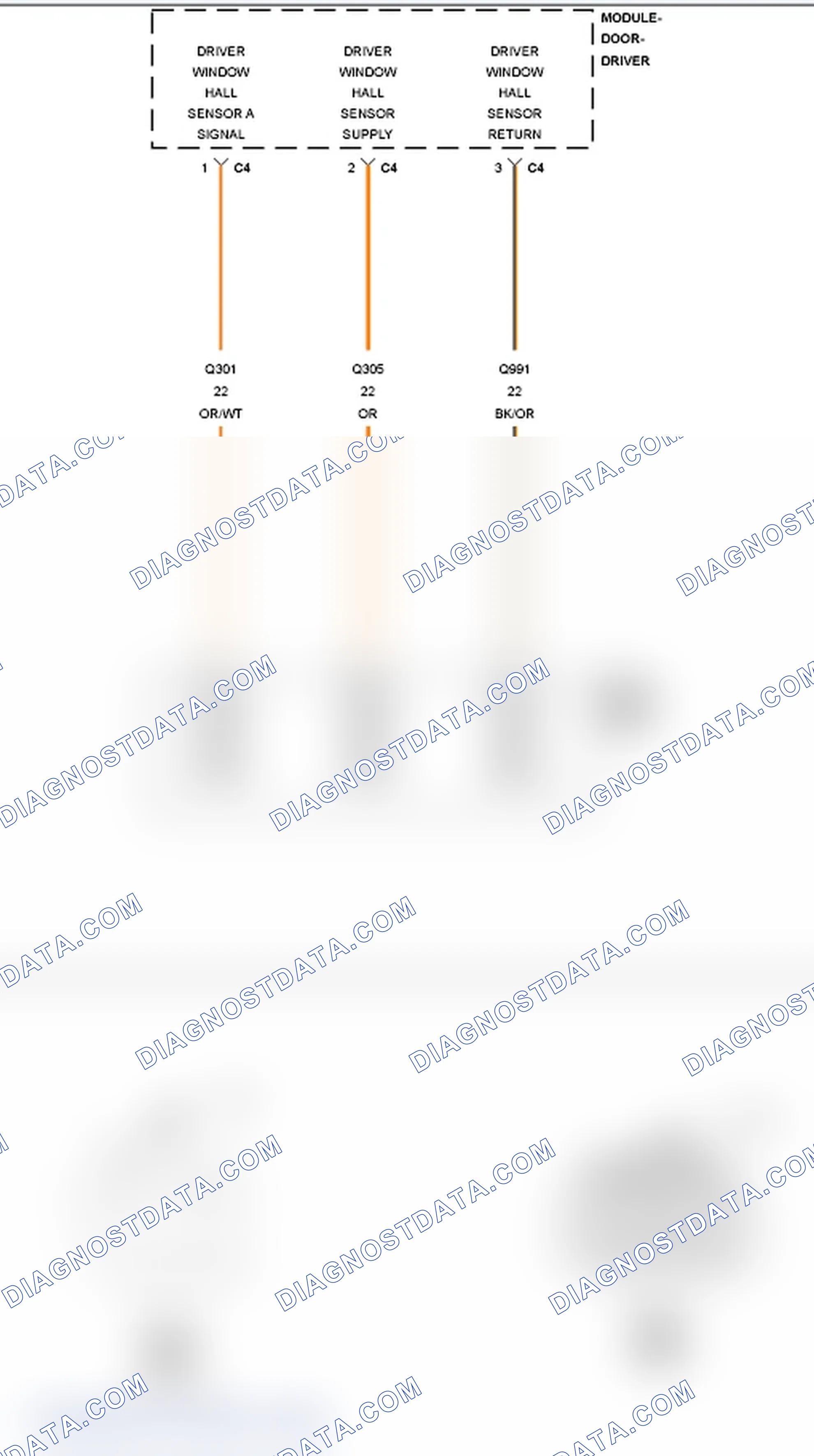 Scheme 231: B1857-11-DRIVER WINDOW POSITION SENSOR POWER SUPPLY - CIRCUIT SHORT TO GROUND