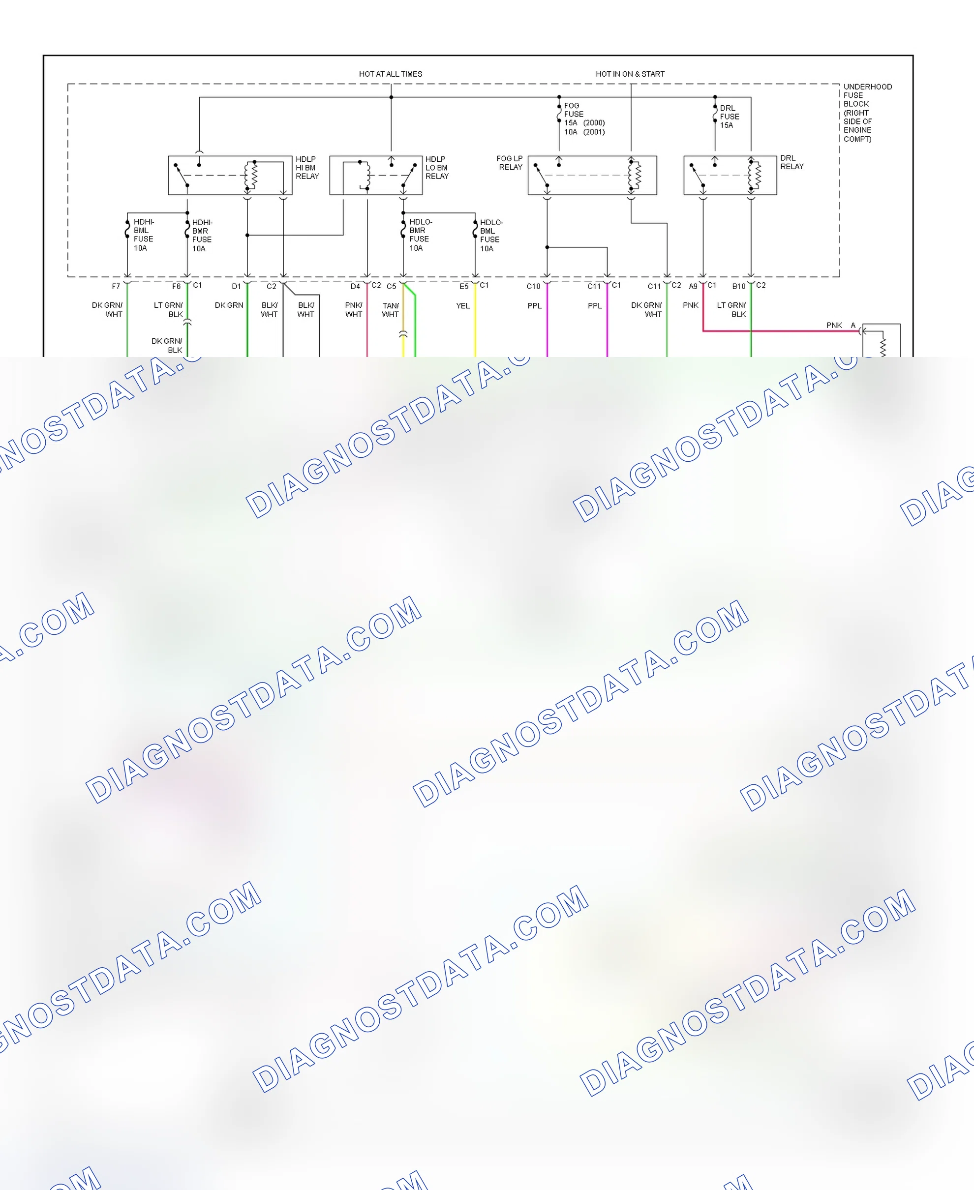Scheme 16: Headlight Systems & Daytime Running Lights Wiring Diagram (DeVille)