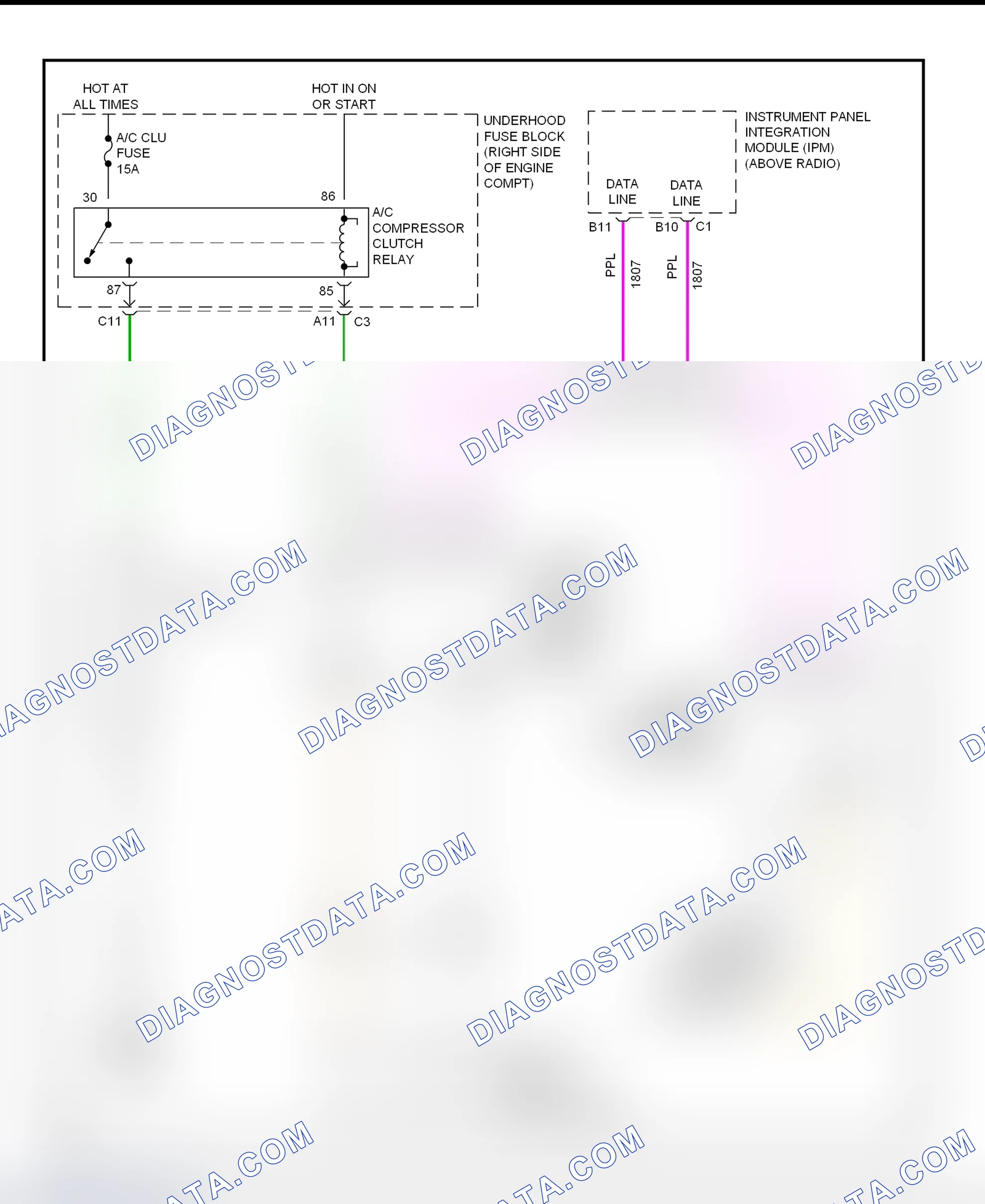 Scheme 20: A/C Compressor Clutch Control Circuit Wiring Diagram (2001 DeVille)