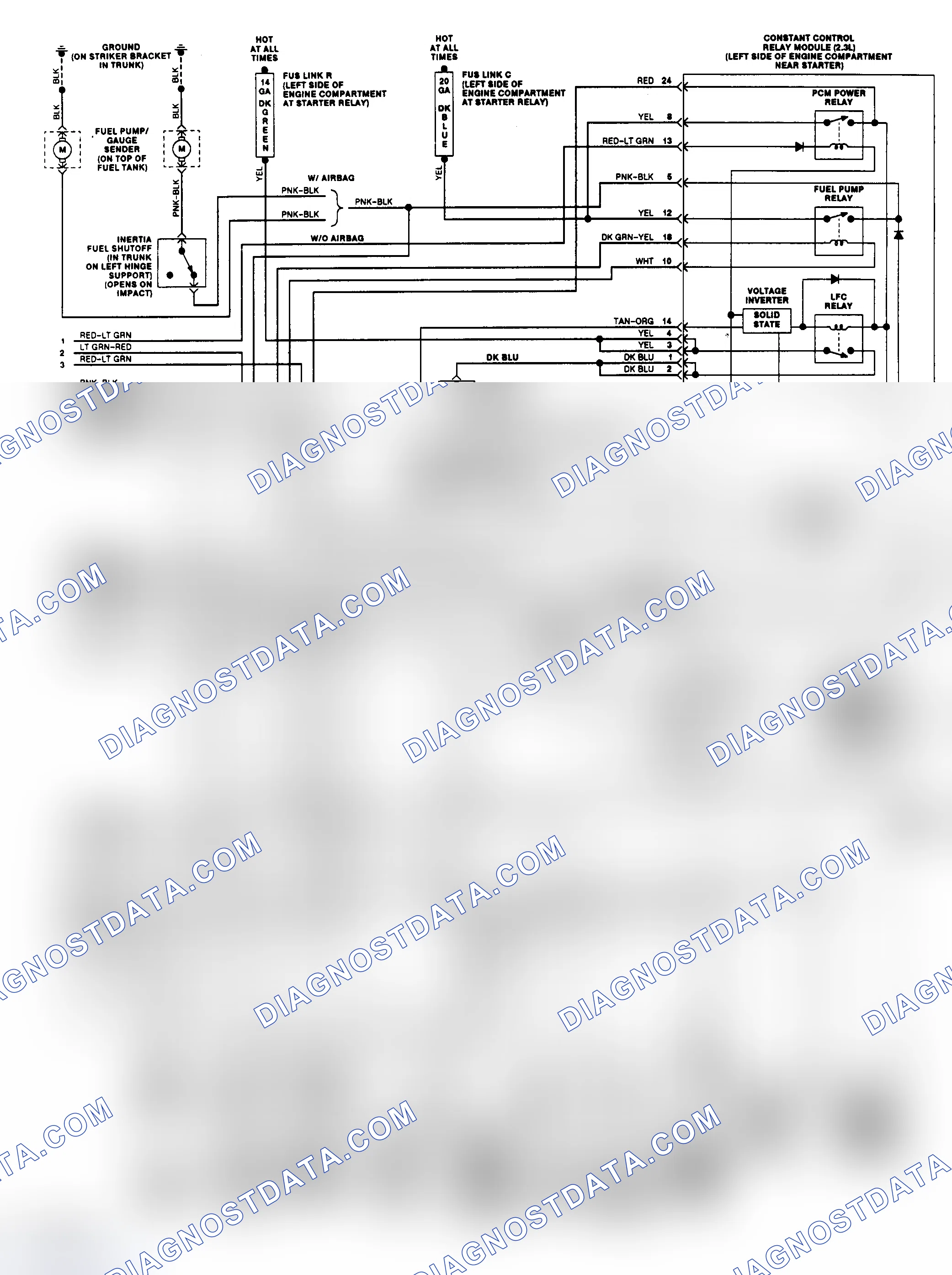 Scheme 152: EEC-IV Wiring Diagram (Tempo/Topaz 2.3L - 2 of 2)