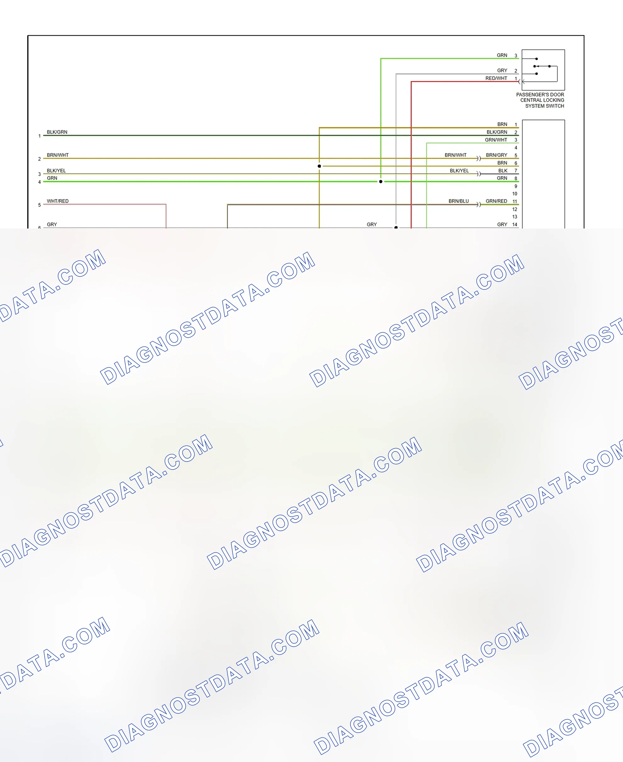 Scheme 4: Power Window System Wiring Diagram (1995-96 - 2 Of 2)