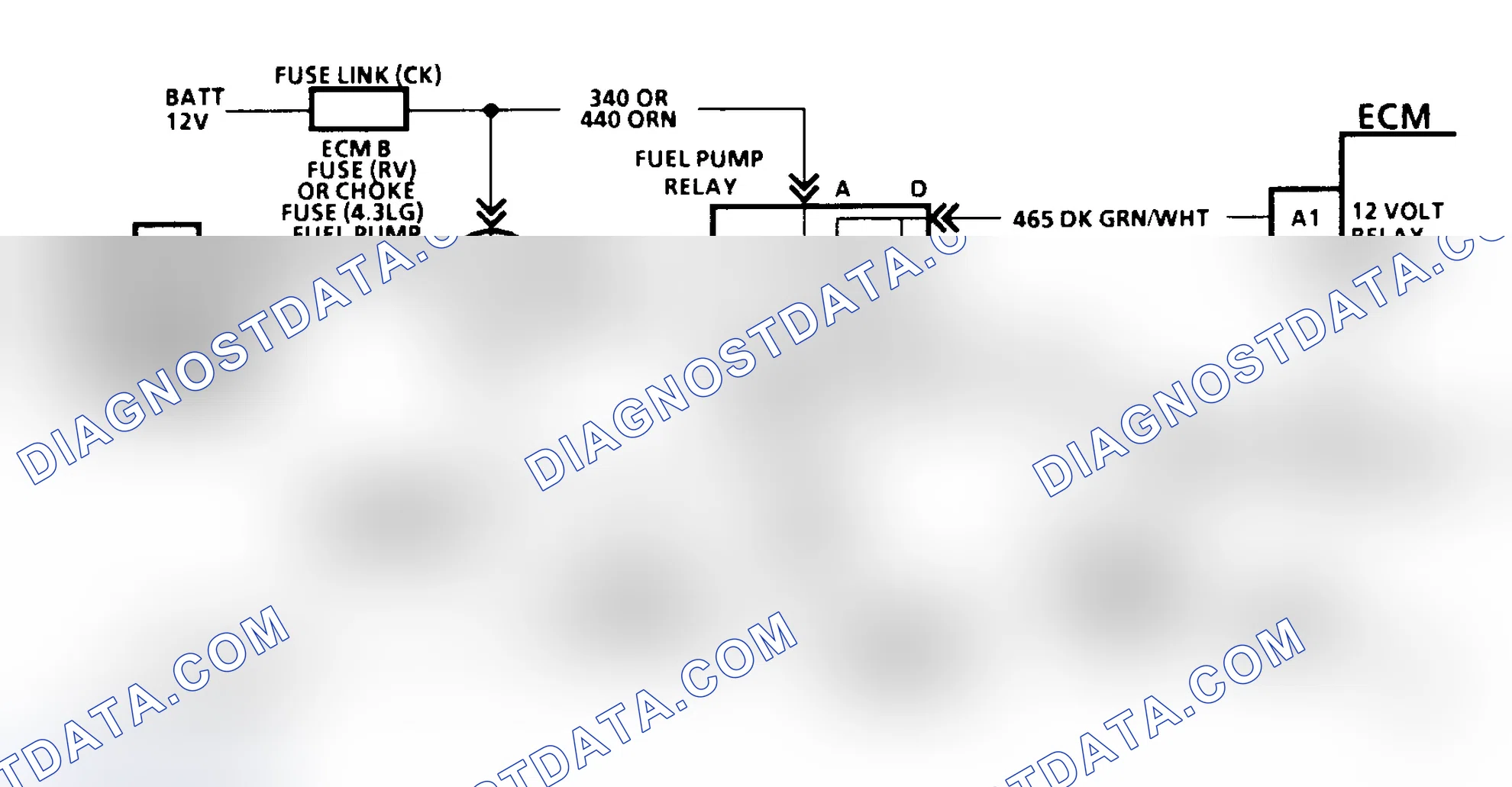 Scheme 137: Code 54 Schematic (C, K, R, V, G, & P Series W/O 4L80-E Trans) Fuel Pump Circuit