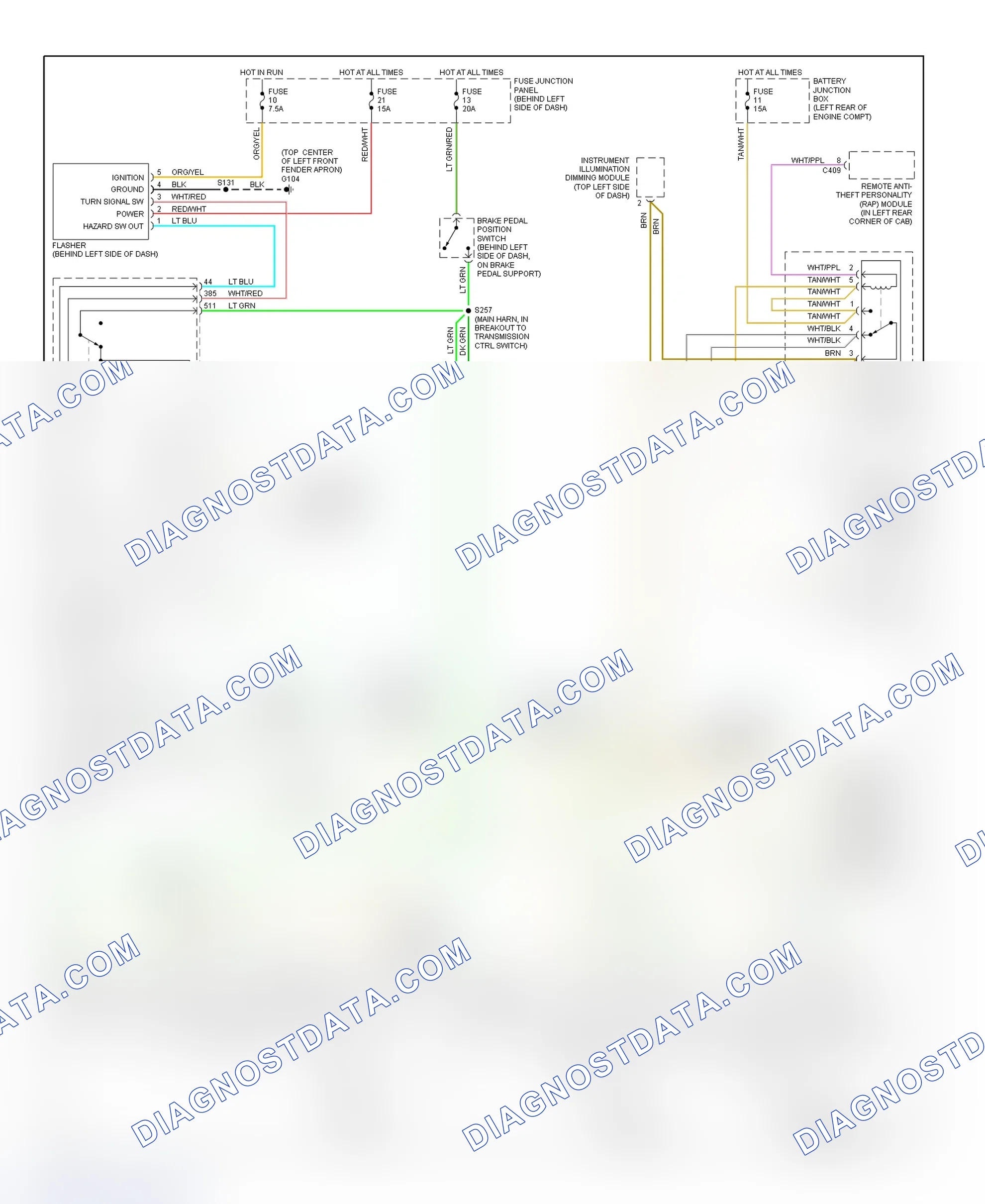 Scheme 44: Exterior Lights Wiring Diagram (Ranger)