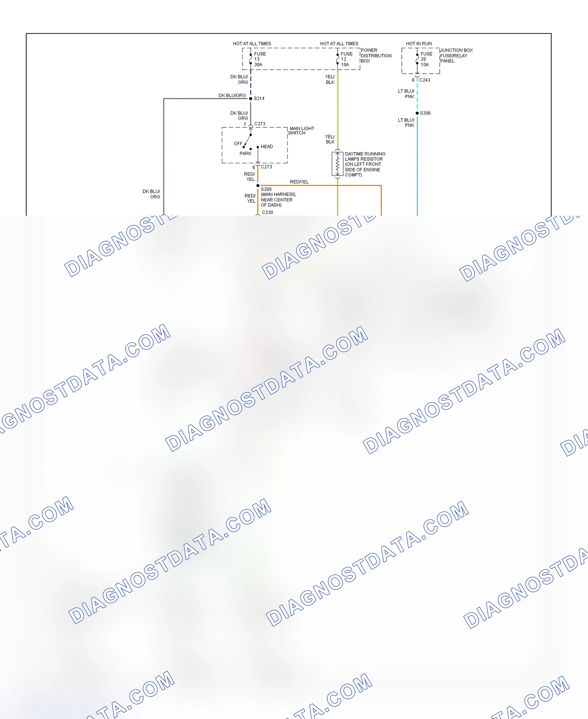 Scheme 30: Daytime Running Lights Wiring Diagram (F250-F550 Super Duty Pickups - With DRL)