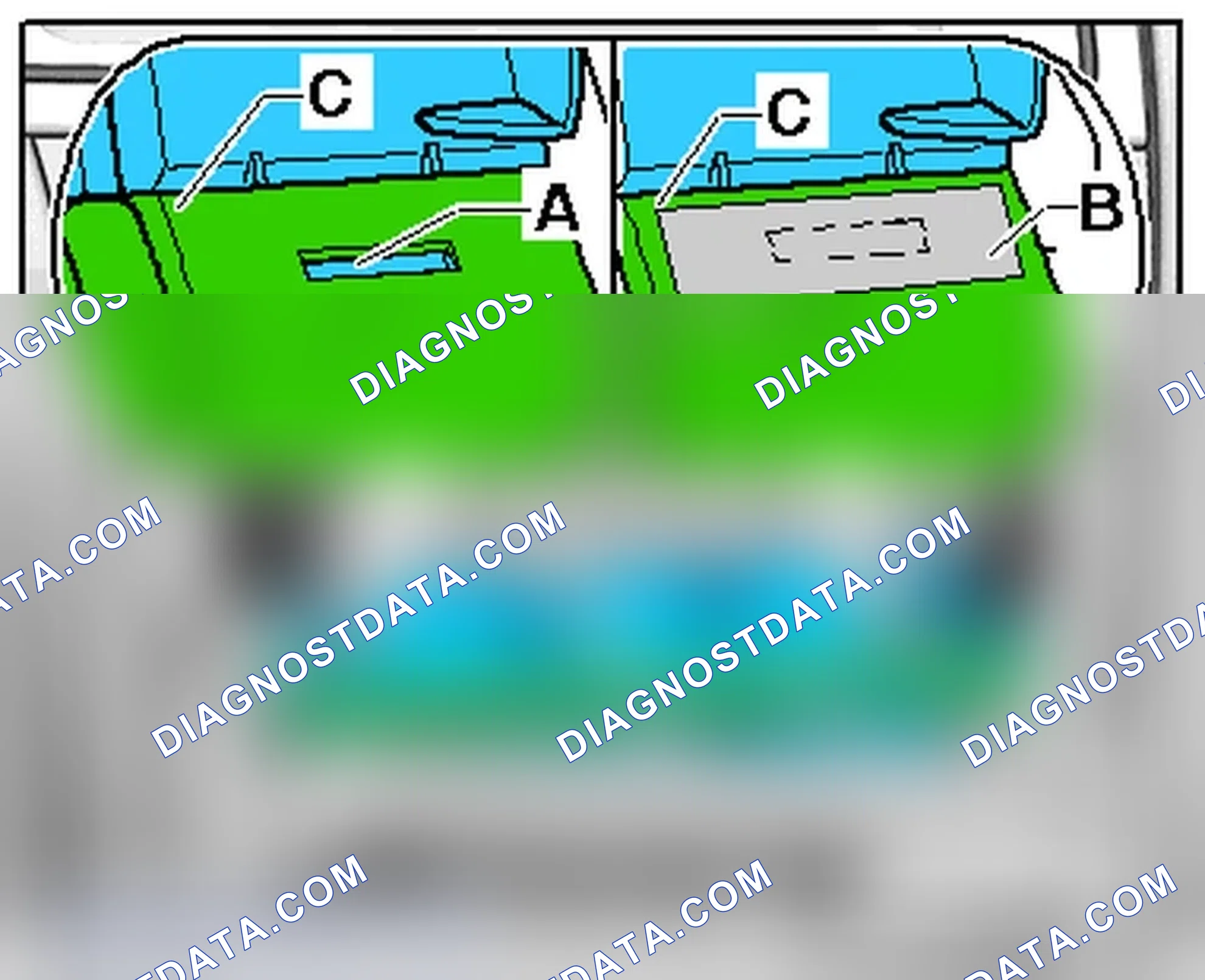 Scheme 345: REAR VENT AIR GUIDE SLOTS, SEALING