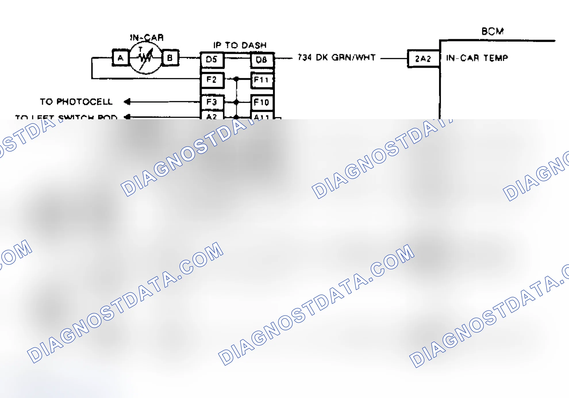 Scheme 98: Code B111, Wiring Diagram A/C High Side Temperature Sensor Circuit