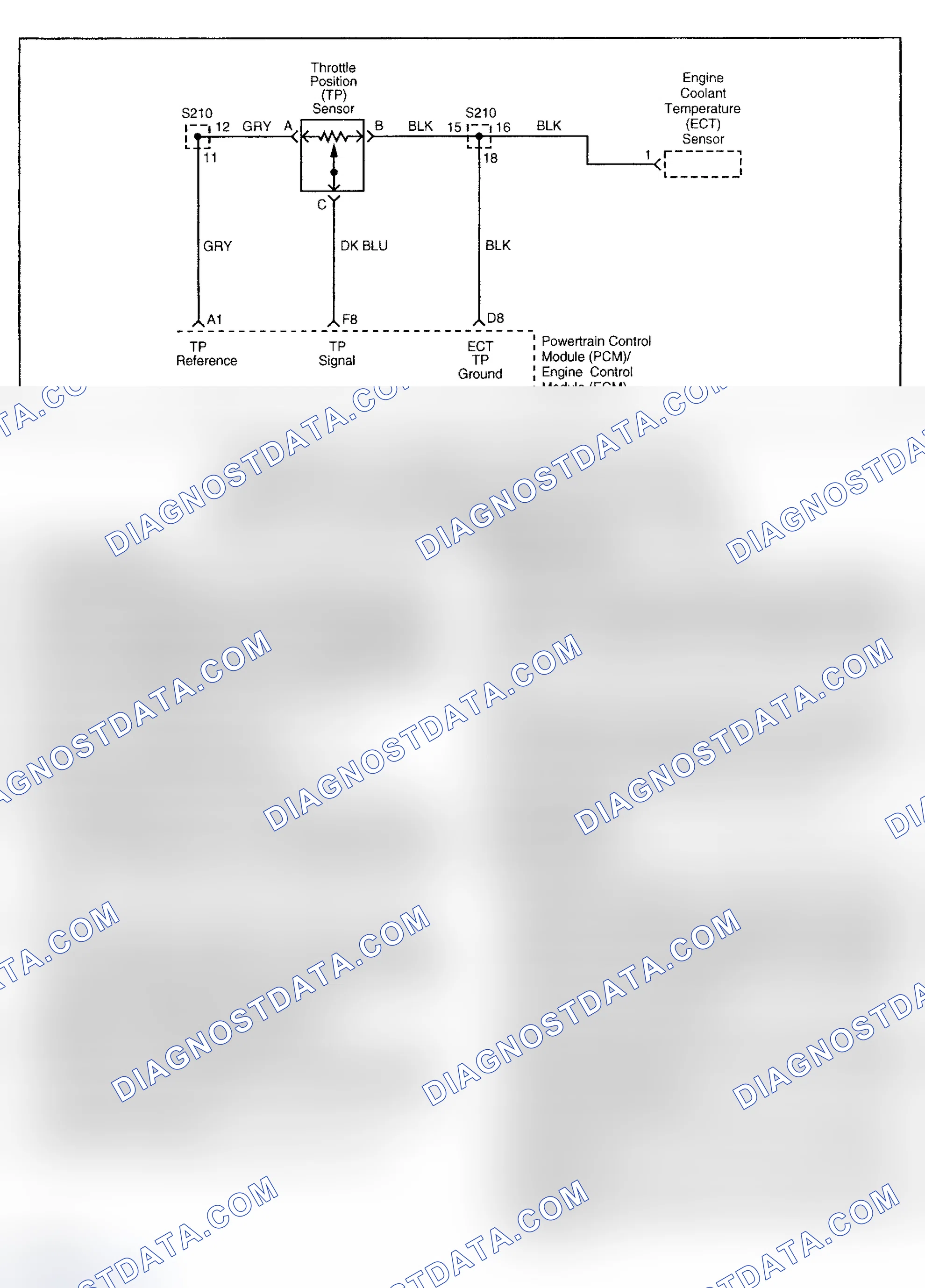 Scheme 45: DTC P0123: THROTTLE POSITION SENSOR HIGH VOLTAGE