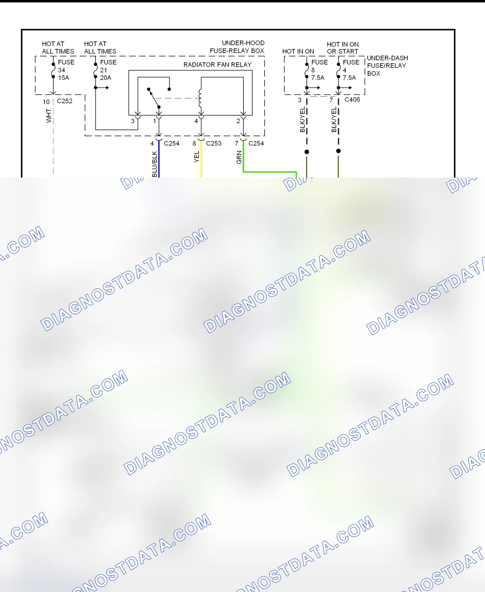Scheme 12: Electric Cooling Fan System Wiring Diagram (1997 2.2CL)