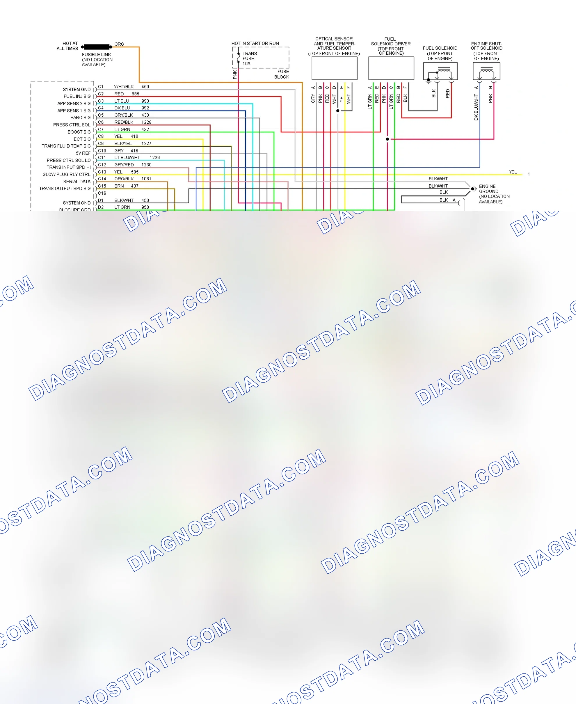 Scheme 392: Wiring Diagram For "P" Series Commercial Van - VIN F With 4L80-E (1 Of 2)