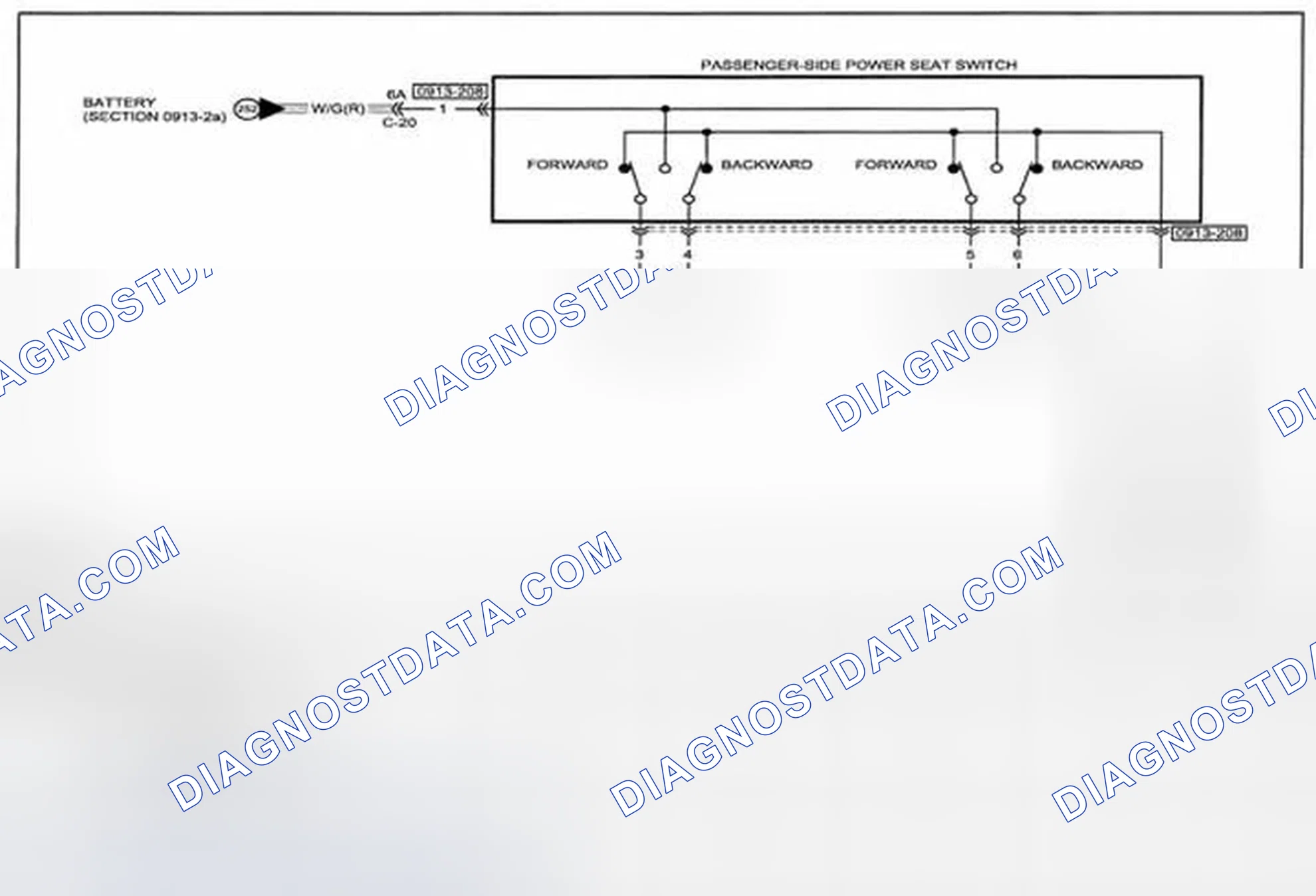 Scheme 198: Memory Power Seat Wiring Diagram - 0913-2g (1 Of 2)