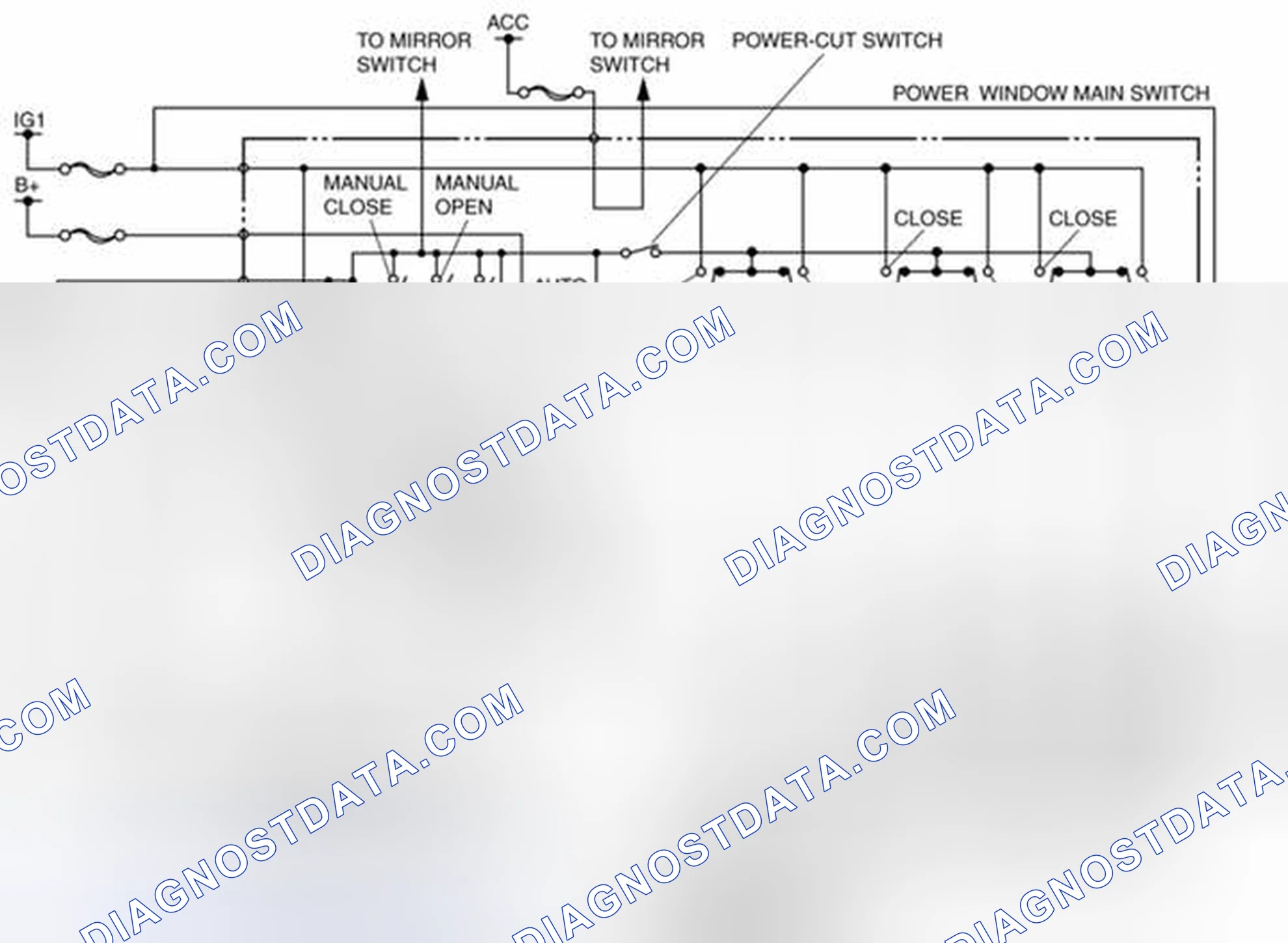 Scheme 1: Power Window System Wiring Diagram