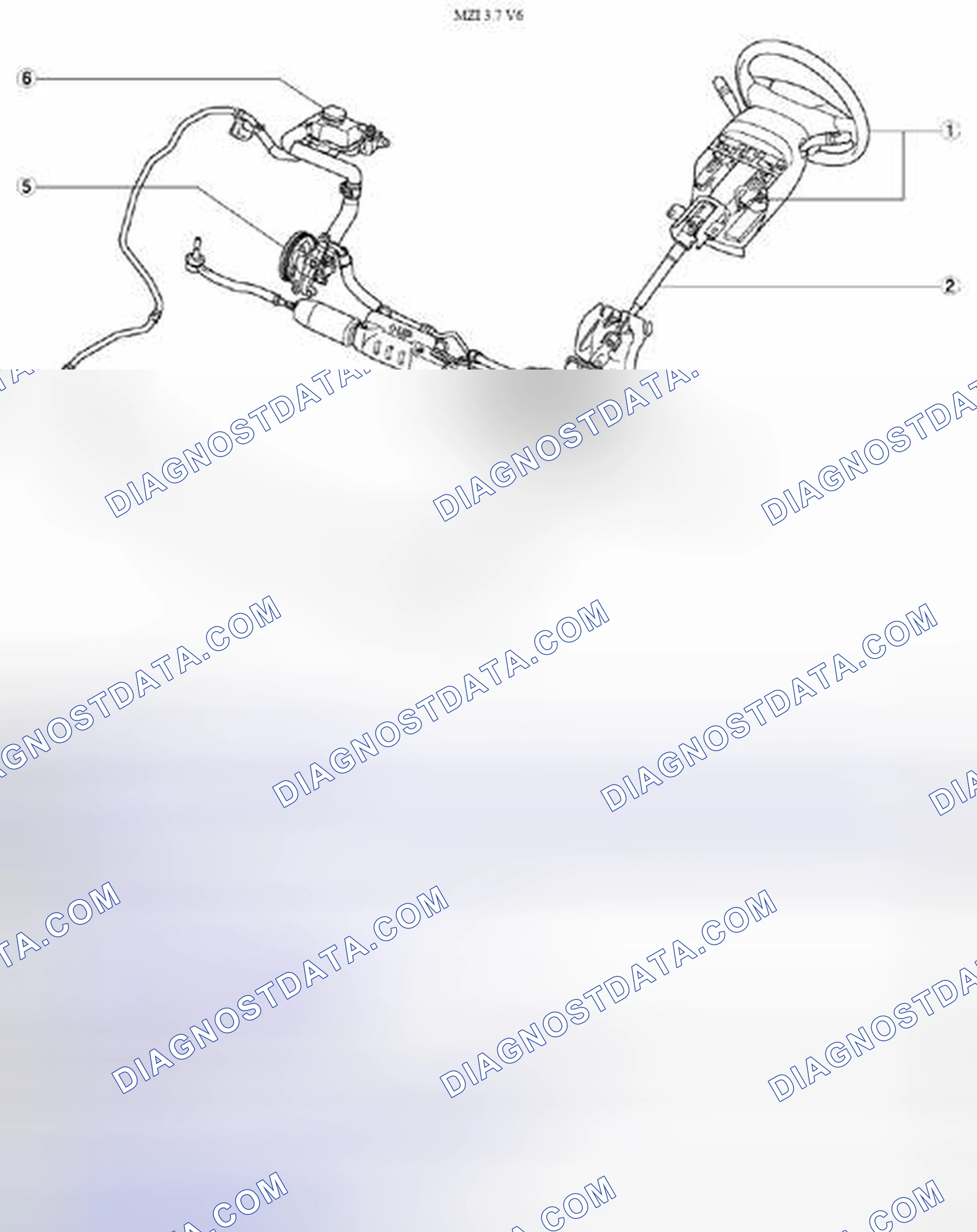 Fig. 2: Identifying Power Steering System Components Location (MZI 3.7 V6)