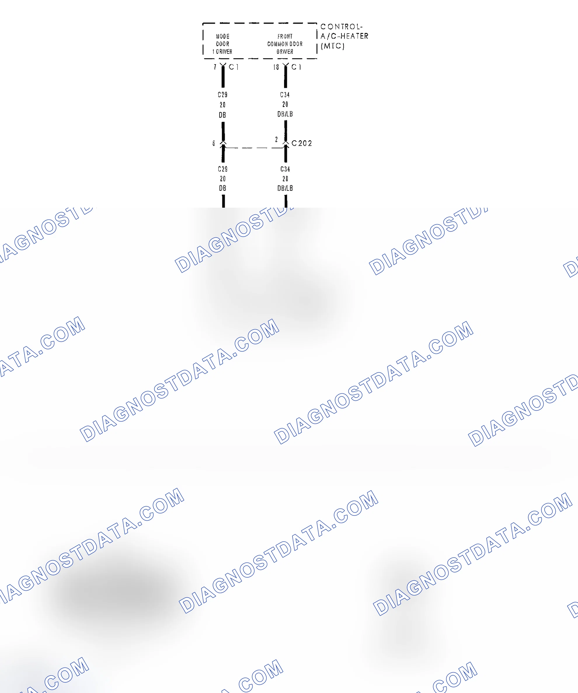 Scheme 106: B1043-PANEL MODE DOOR 1 CONTROL CIRCUIT OPEN (MTC)