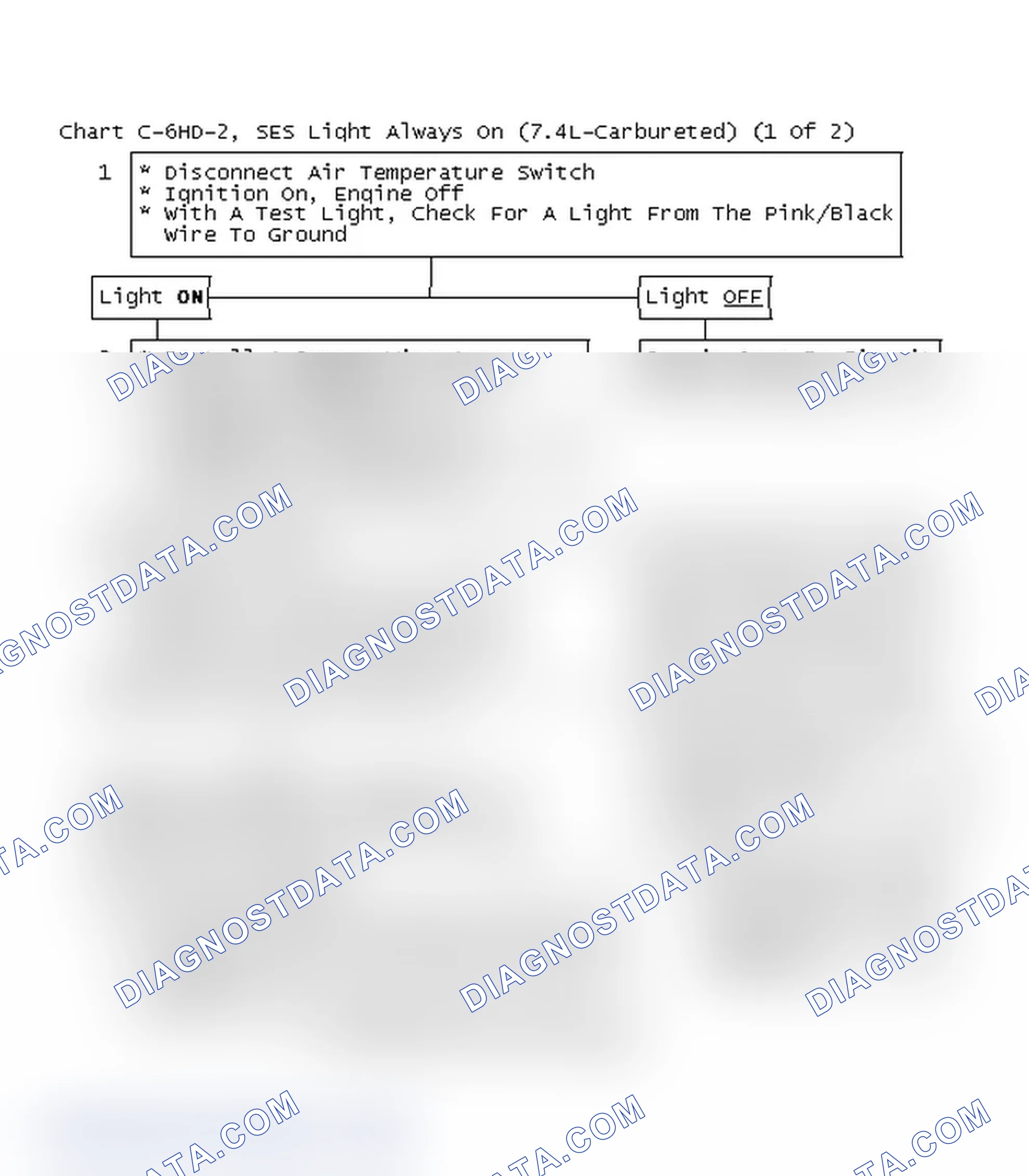 Scheme 89: Chart C-6HD-2, SES Light Always On (7.4L-Carbureted) (1 Of 2)