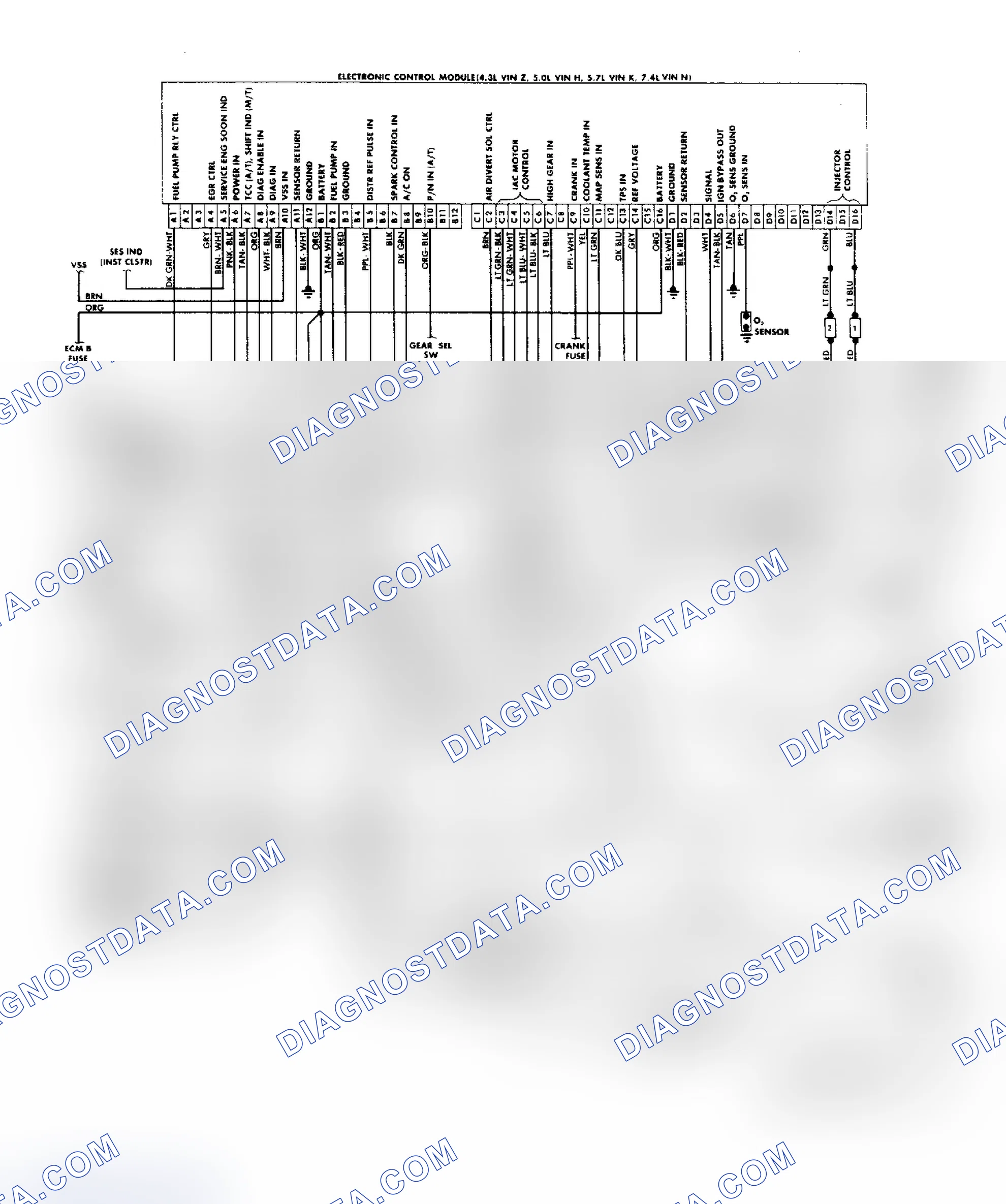 Scheme 181: "G" Series Van (4.3L, 5.0L & 5.7L & 7.4L) Wiring Diagram