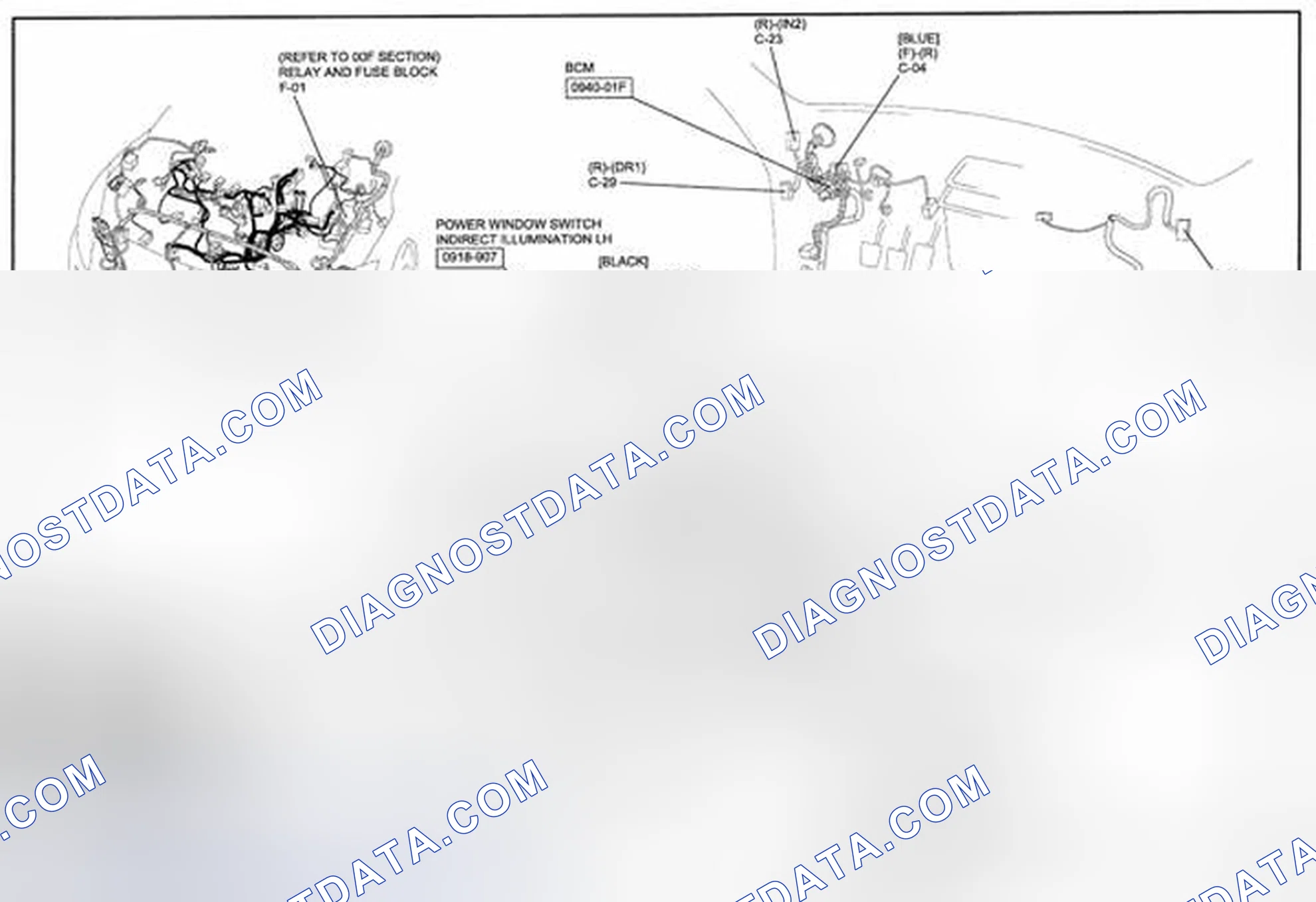 Scheme 317: Power Window Switch Indirect Illumination / Vanity Mirror Illumination Wiring Diagram - 0918-9 (2 Of 2)