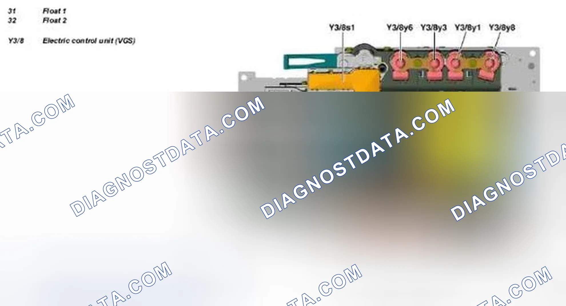 Scheme 34: Identifying Float 1, Float 2 And Electrical Control Unit Location - Transmission 722.9