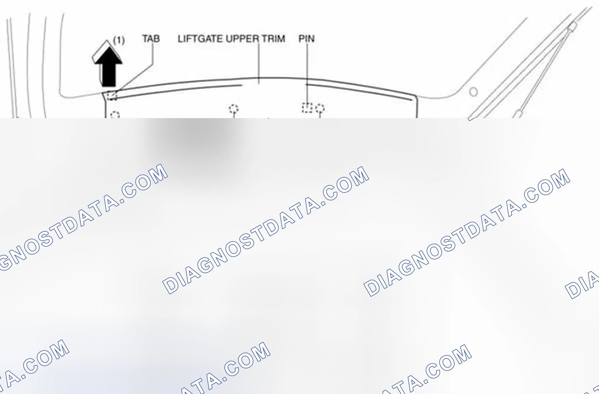 Scheme 155: LIFTGATE UPPER TRIM REMOVAL/INSTALLATION
