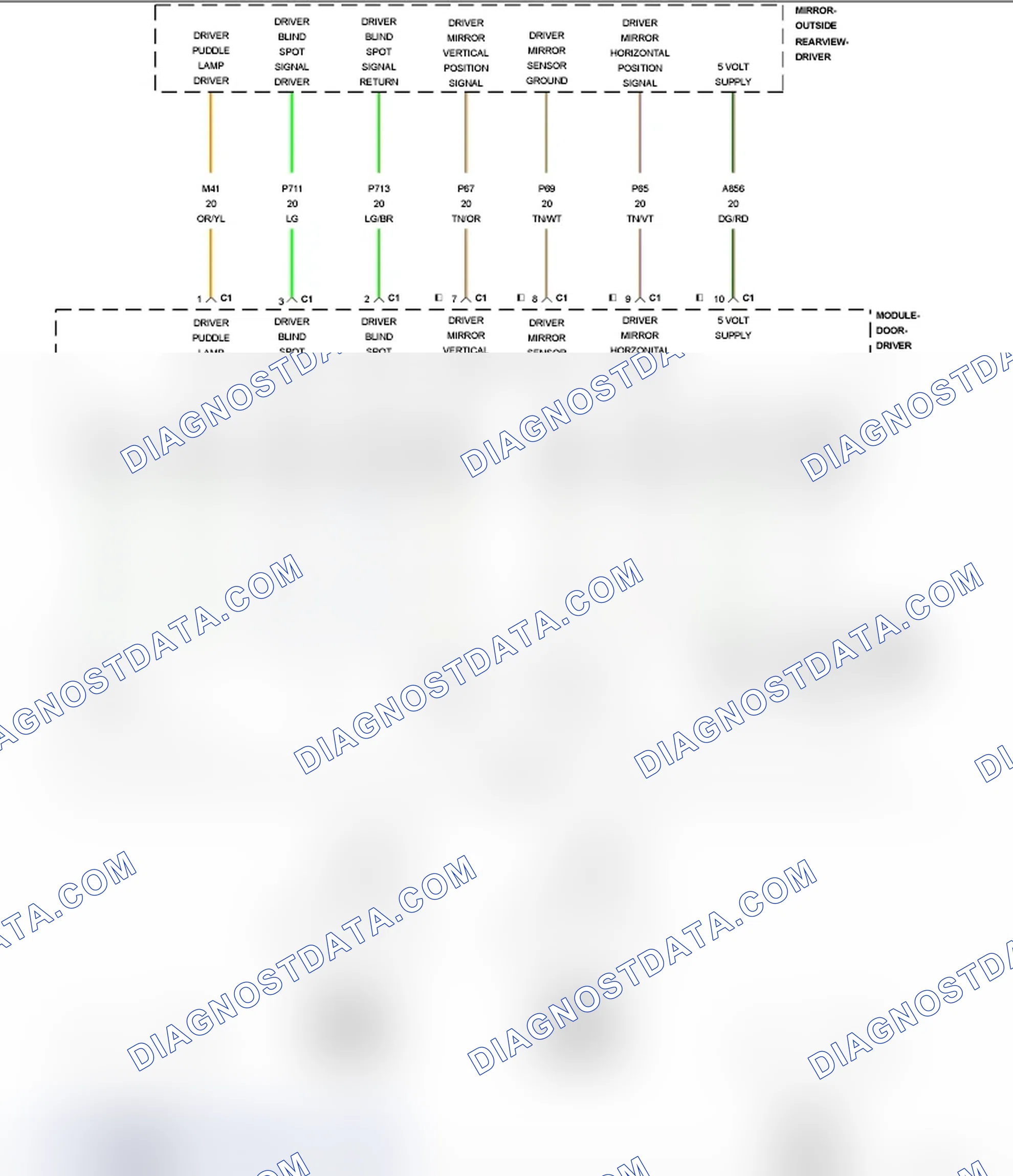 Scheme 64: B164A-11-DRIVER MIRROR SIGNAL LAMP CONTROL - CIRCUIT SHORT TO GROUND