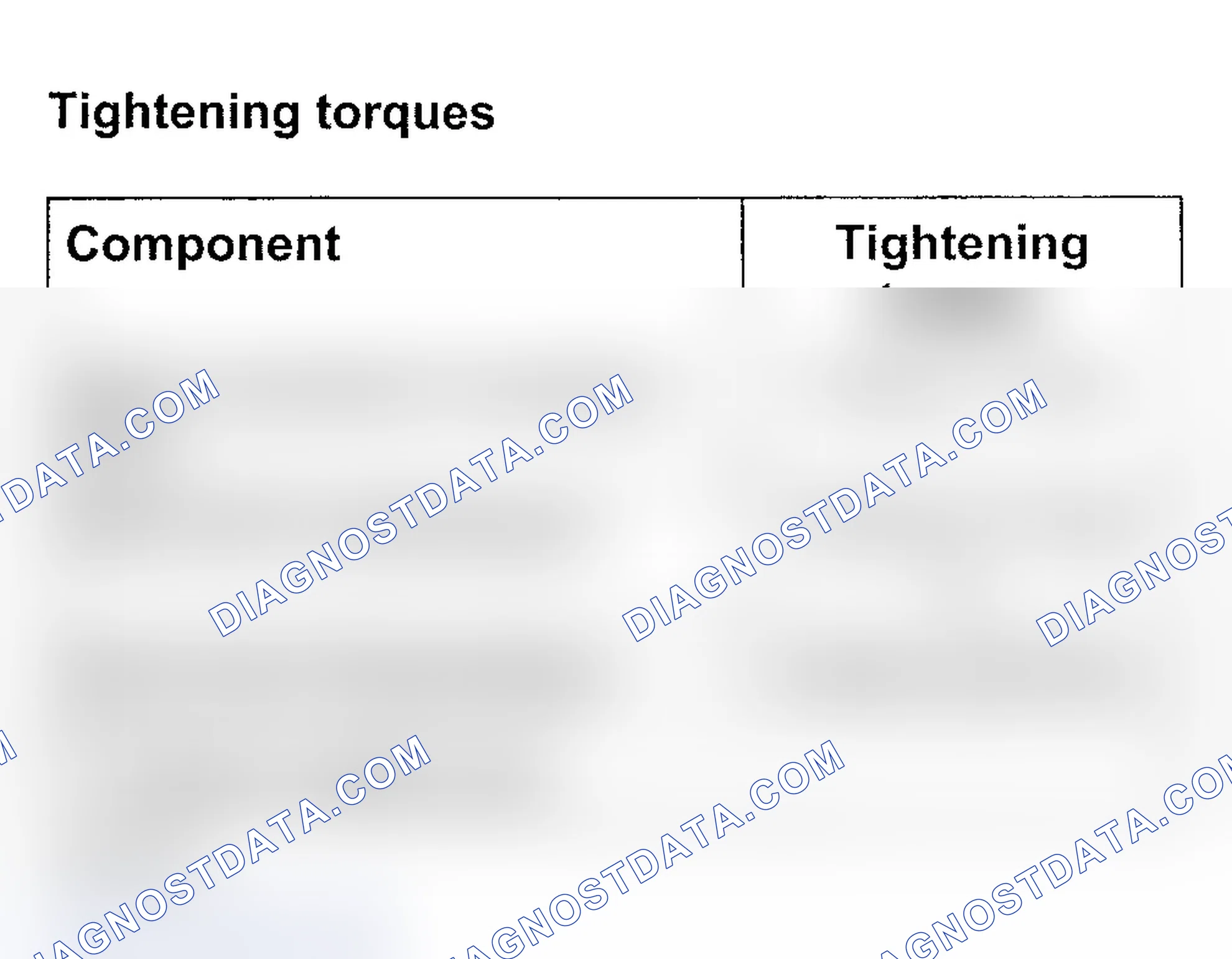 Scheme 94: TORQUE SPECIFICATIONS