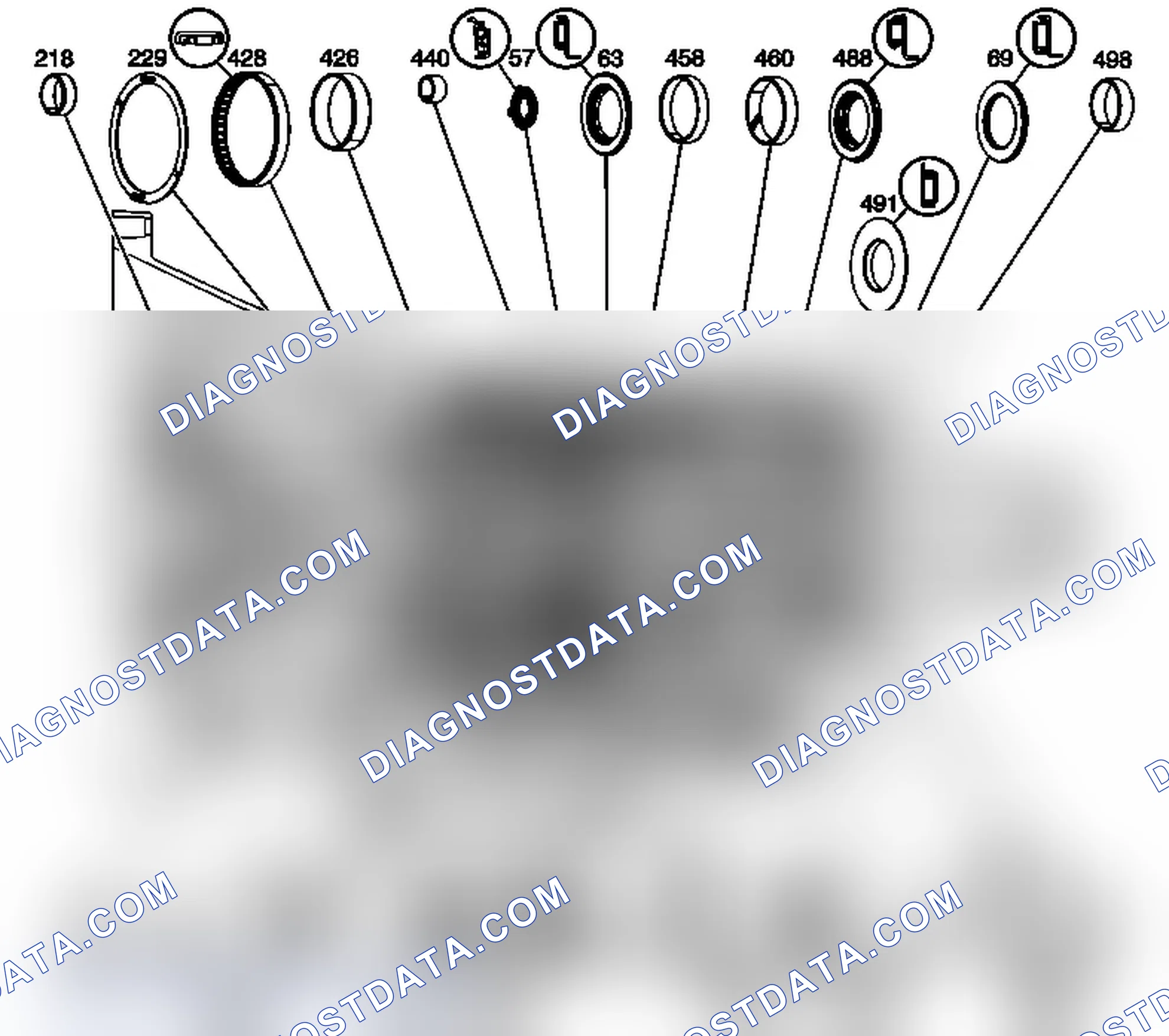 Scheme 196: Bushing, Bearing, and Washer Locations (6L80)