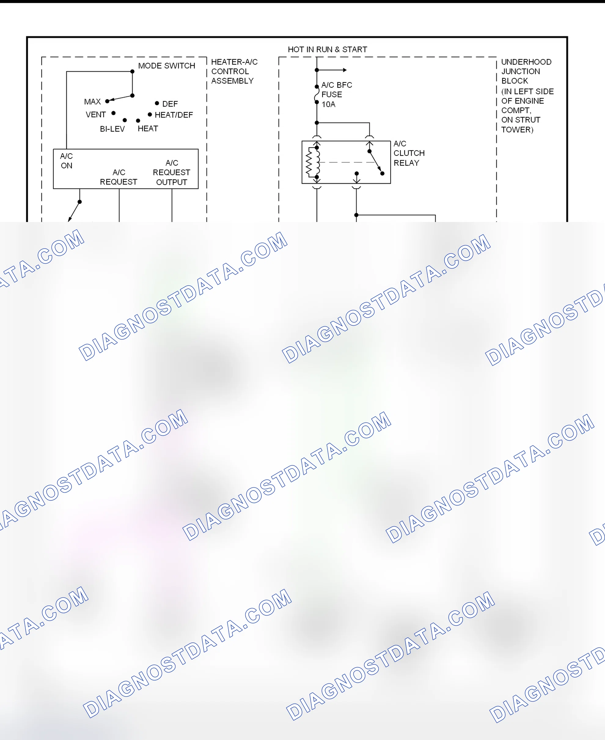 Scheme 34: A/C Compressor Clutch Control Circuit Wiring Diagram (2000 Alero & Grand Am)