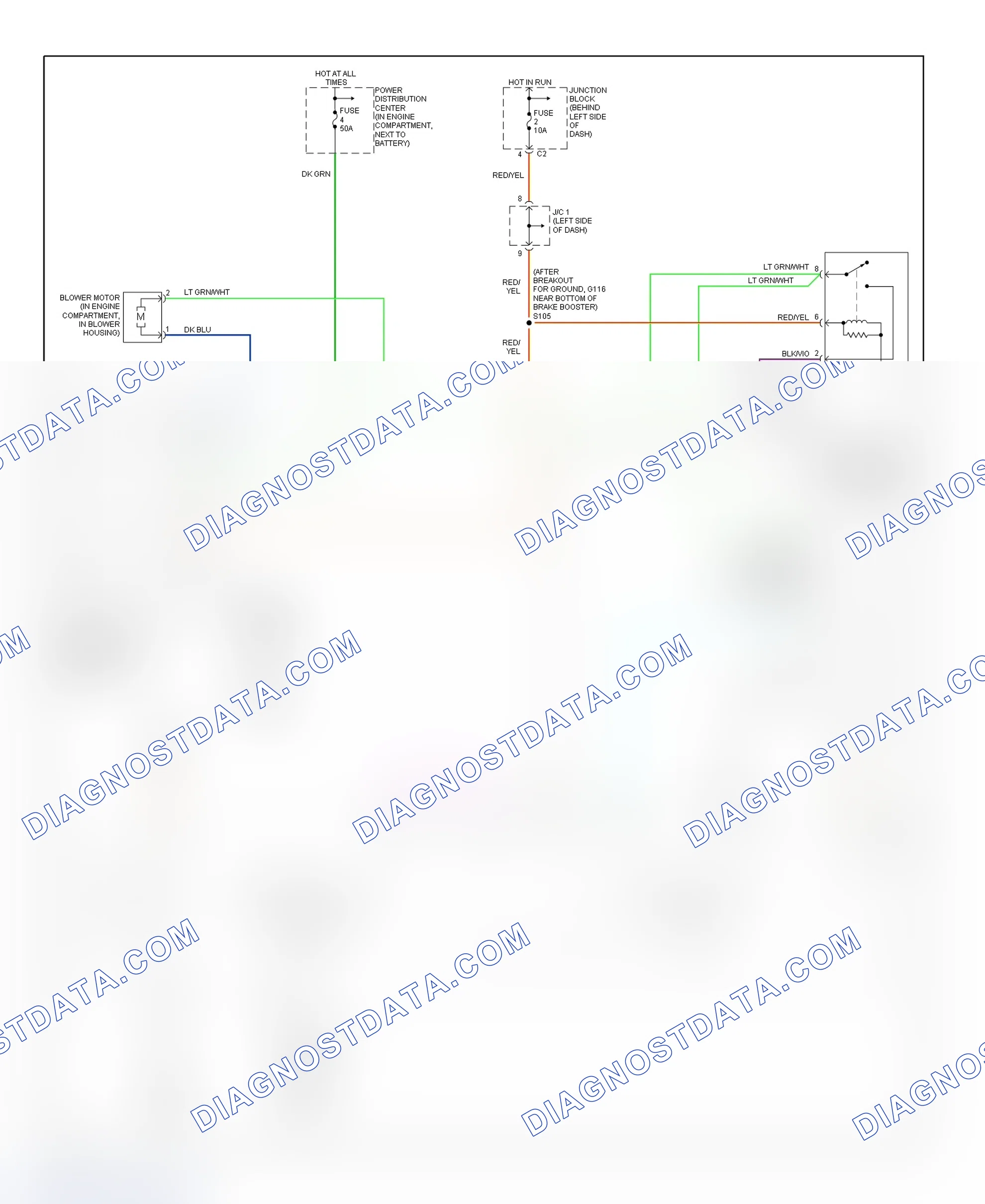Fig. 20: Heater System Wiring Diagram (Ram Van/Wagon)